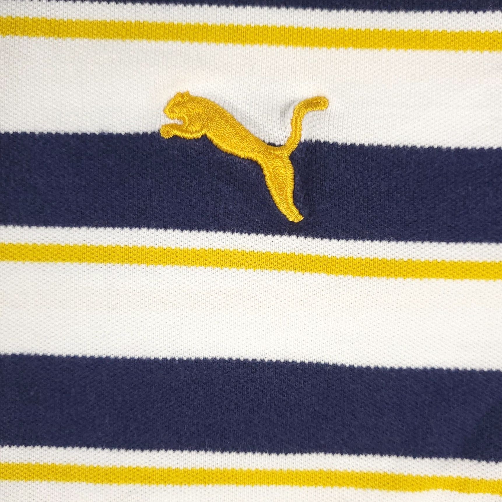 Puma PUMA Polo Shirt Adult Large Blue Striped Cotton Short Sleeve Mens Size US L / EU 52-54 / 3 - 3 Thumbnail