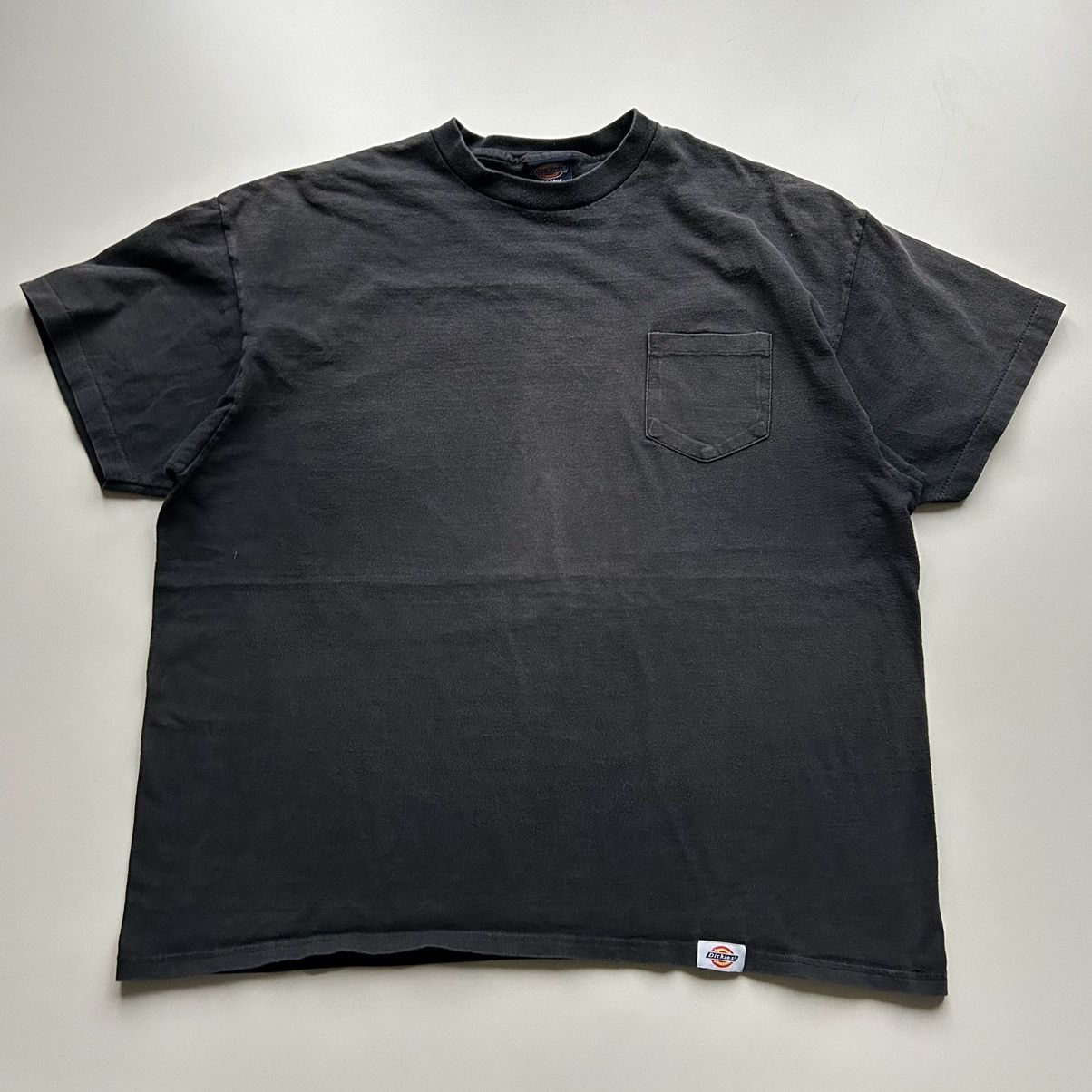 image of Vintage 90's Faded Black Blank Dickies Pocket Shirt , Men's (Size 2XL)