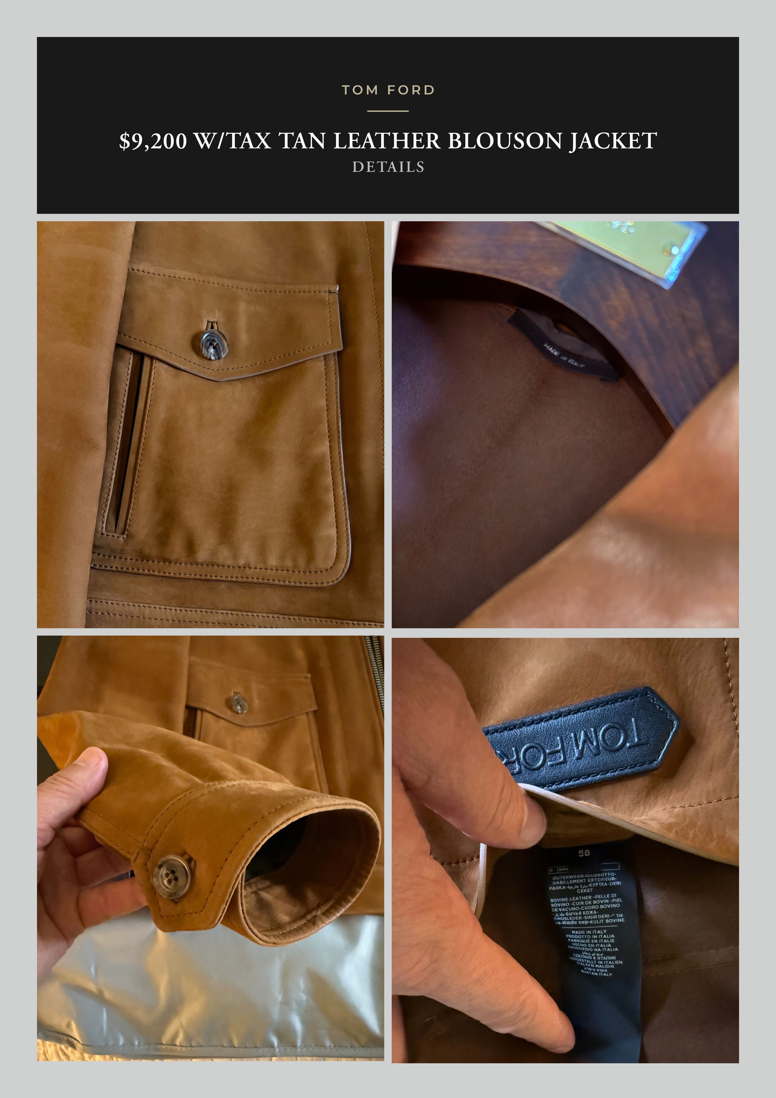 Tom Ford Fits smaller, A Menswear Grail, Rare Bovine Leather Jacket Size US XXL / EU 58 / 5 - 23 Thumbnail