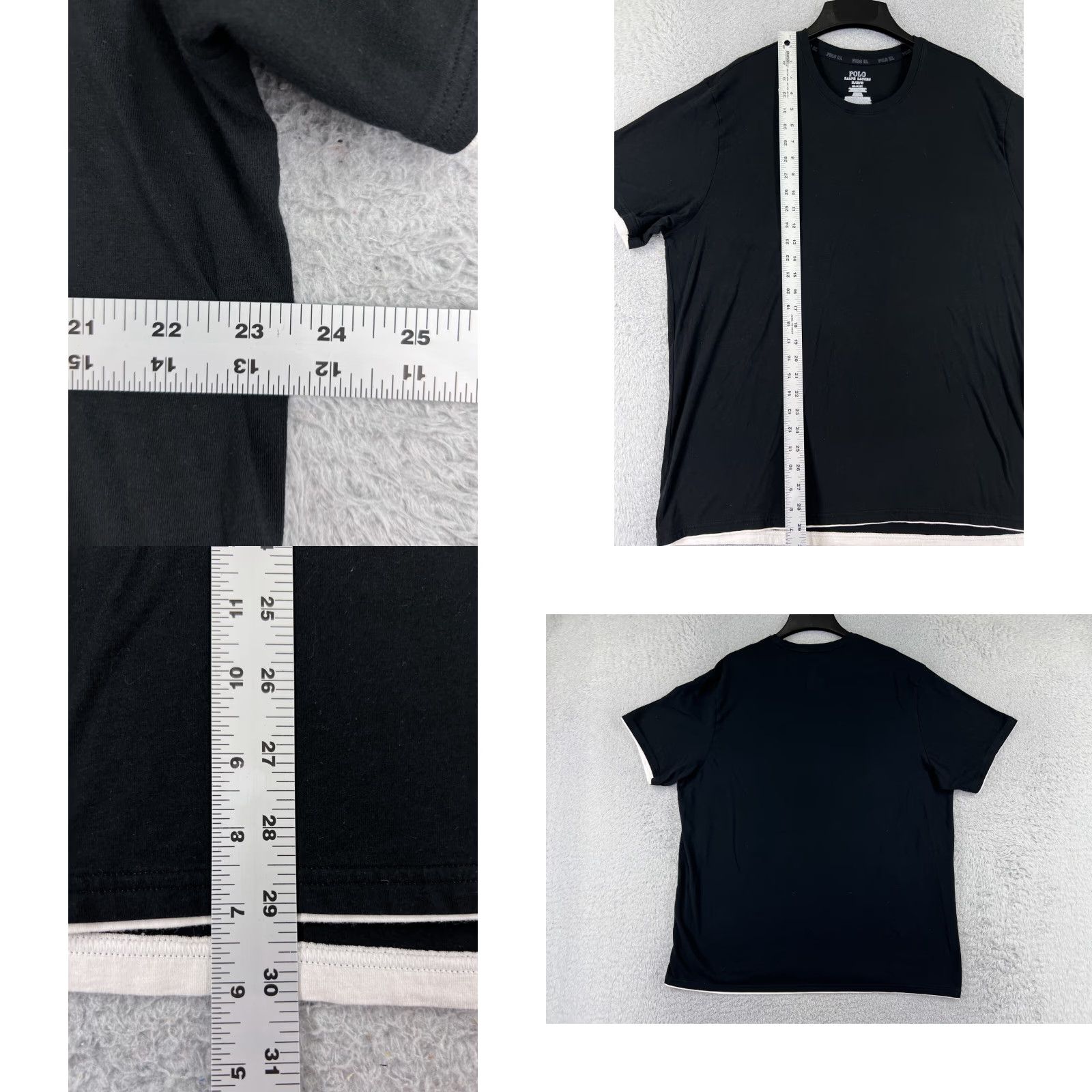 Ralph Lauren VINTAGE Ralph Lauren Polo Shirt Men's XL Black Cotton Short Sleeve Crew Neck T-Shirt Logo Embroidered Classic American Designer Sports Slimming Size US XL / EU 56 / 4 - 8 Thumbnail