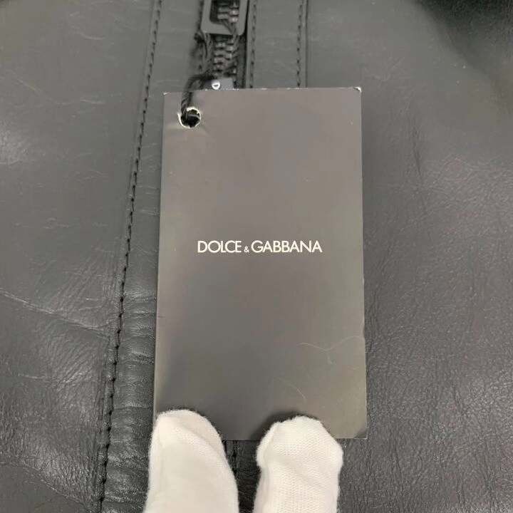 Dolce & Gabbana Dolce Gabbana Black Leather Zip Jacket Size US L / EU 52-54 / 3 - 6 Thumbnail