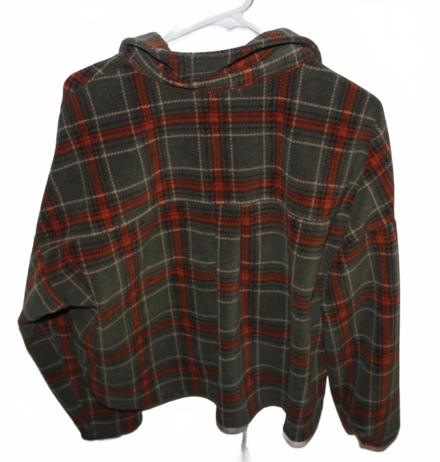 Other Love Fire Juniors Olive Rust Plaid Button-Up Crop Sweater XL Size XL / US 12-14 / IT 48-50 - 4 Thumbnail