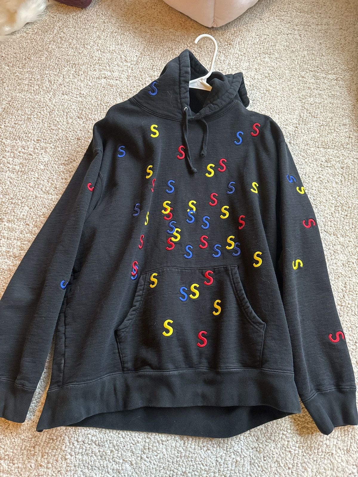 Image of Supreme S Logo Hoodie in Black, Men's (Size XL)