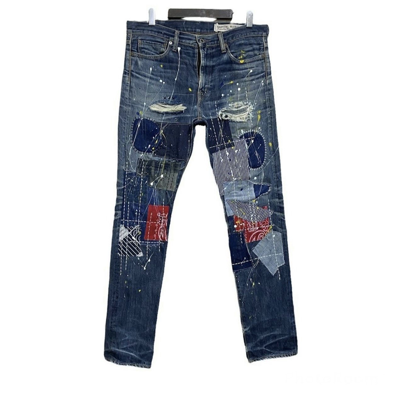 Kapital Kapital Paint Splatter + Patchwork Distressed Denim Jeans Size US 36 / EU 52 - 1 Thumbnail