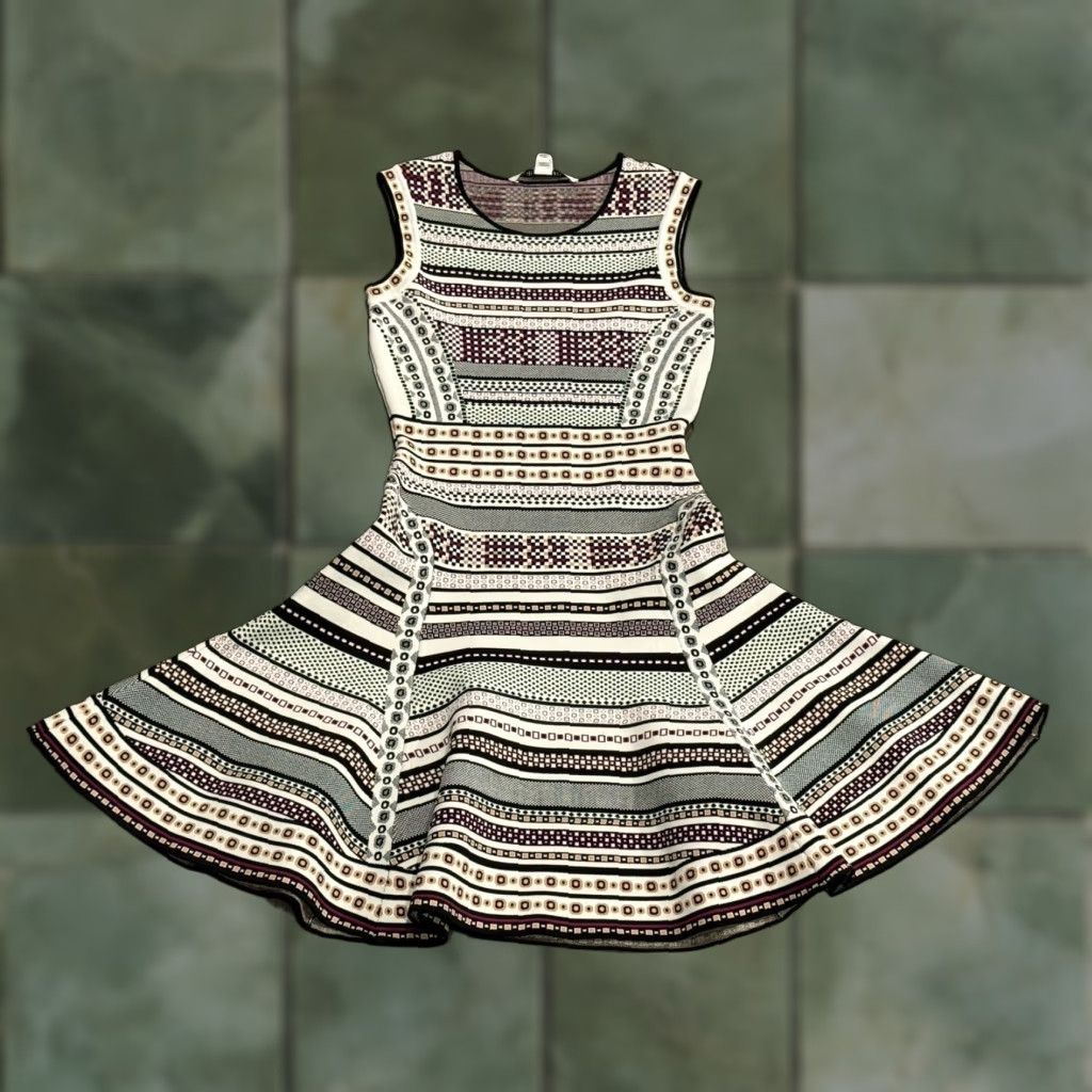 Diane von Furstenberg Diane Von Furstenberg DVF ELEANOR Jacquard A Line Dress Sz S EUC Sleeveless Midi Multicolor Women's Size S / US 4 / IT 40 - 1 Thumbnail