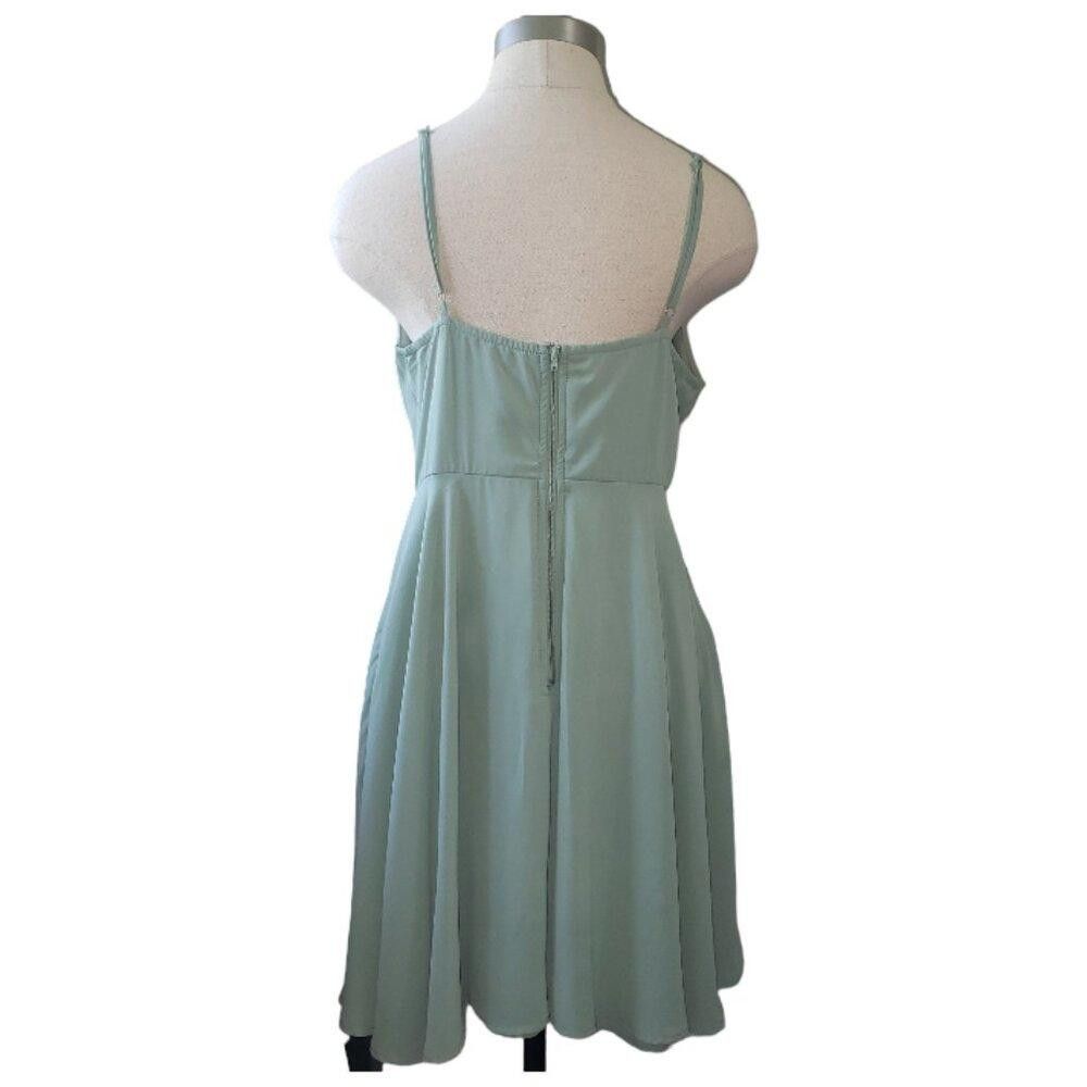 Other CT1604 Windsor Mint Green Spaghetti Strap Faux Wrap Dress L Size L / US 10 / IT 46 - 2 Thumbnail