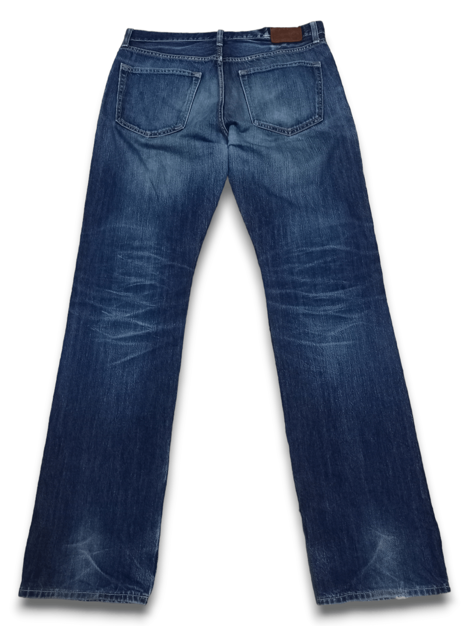 Japanese Brand × Uniqlo SALES 🔥 Vintage Uniqlo Blue Wash Distressed Loose Fit Jeans Size US 34 / EU 50 - 2 Thumbnail