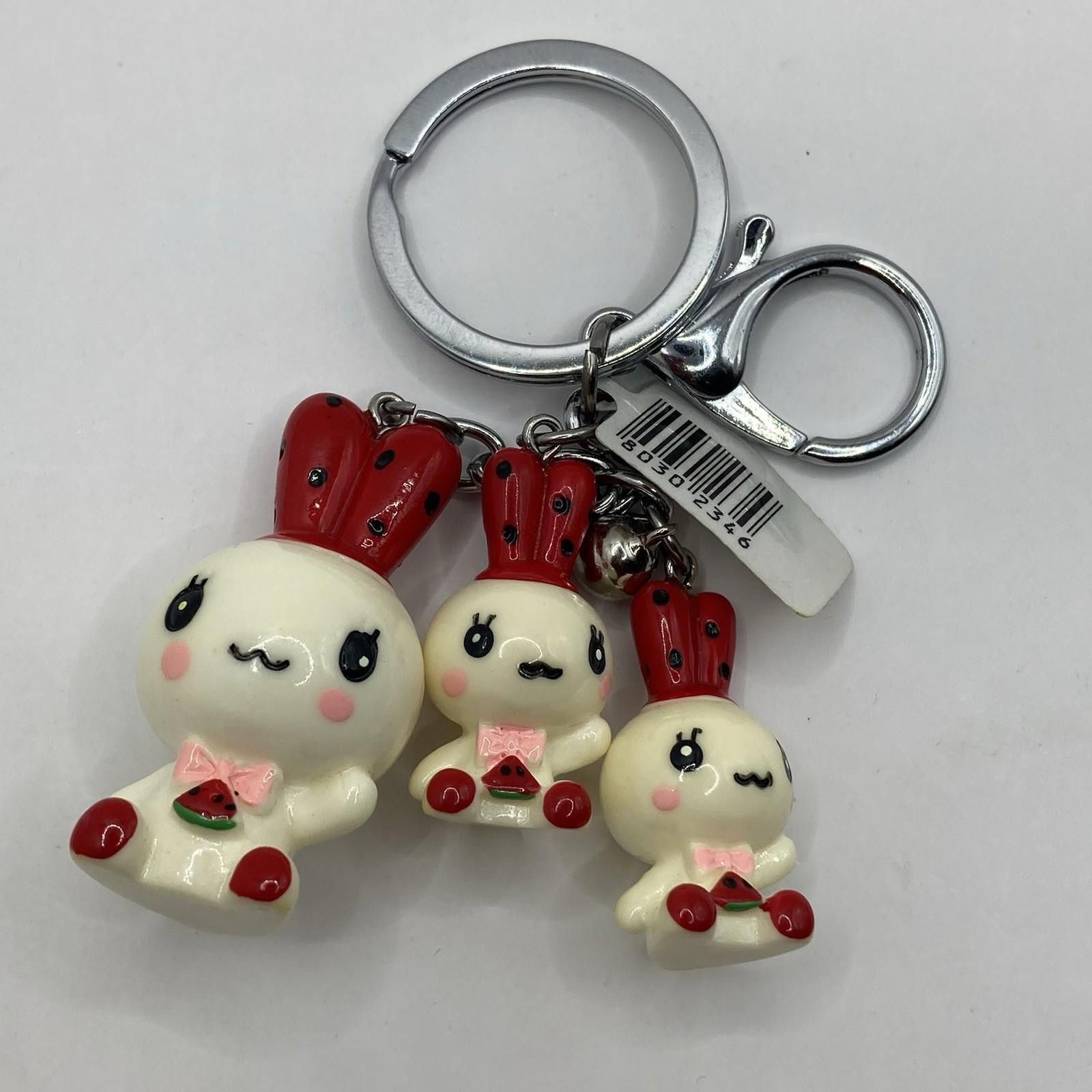 Designer New Cute White Bunny Key Chain Hand Painted Size ONE SIZE - 1 Thumbnail