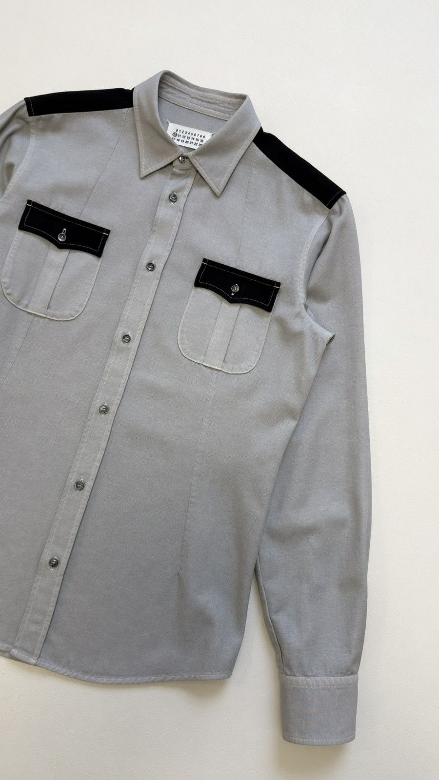 Maison Margiela A/W 11 Sample Light Grey Cotton Western Shirt Size US M / EU 48-50 / 2 - 8 Thumbnail