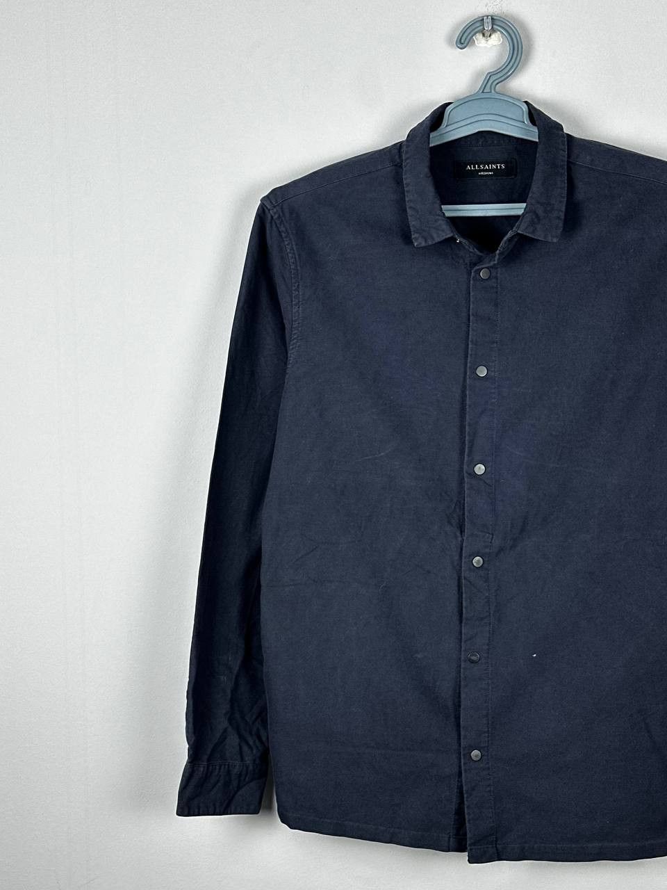 Allsaints Allsaints Casual Navy Cotton Overshirt Jacket Size US M / EU 48-50 / 2 - 2 Thumbnail