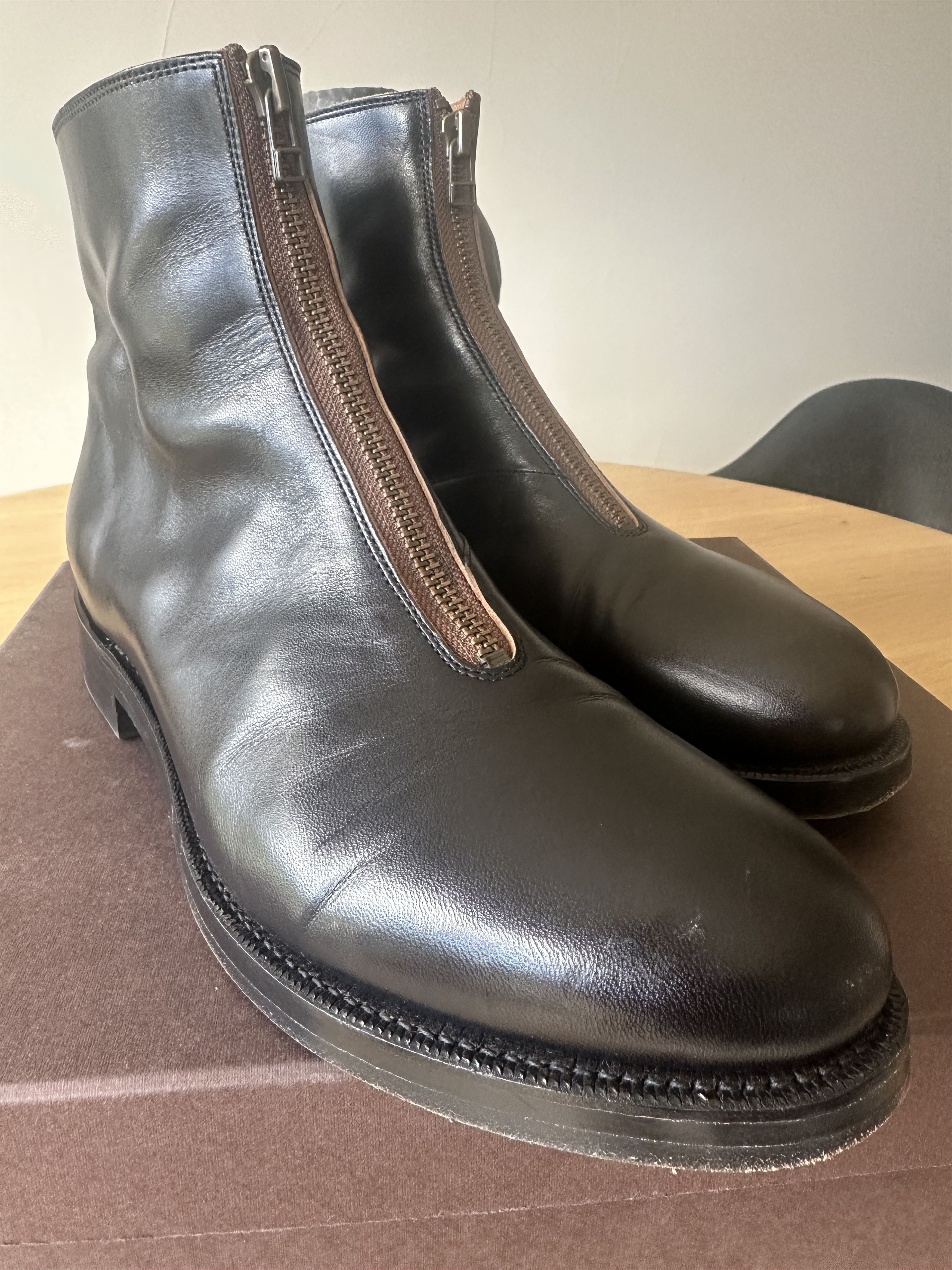 Kapital KAPITAL Leather ZIP-UP Café Lace Frisko Boots – Black Size US 11 / EU 44 - 3 Thumbnail