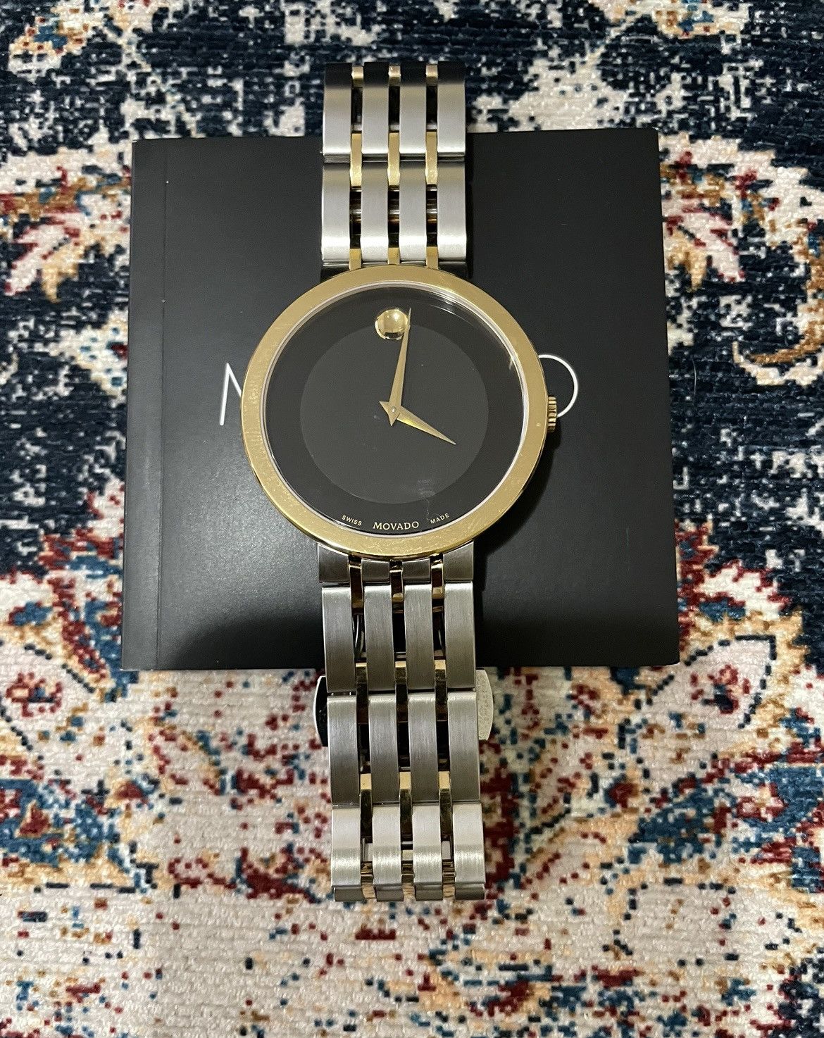 MOVADO ESPERANZA 39MM BLACK DIAL TWO-TONE STAINLESS STEEL
