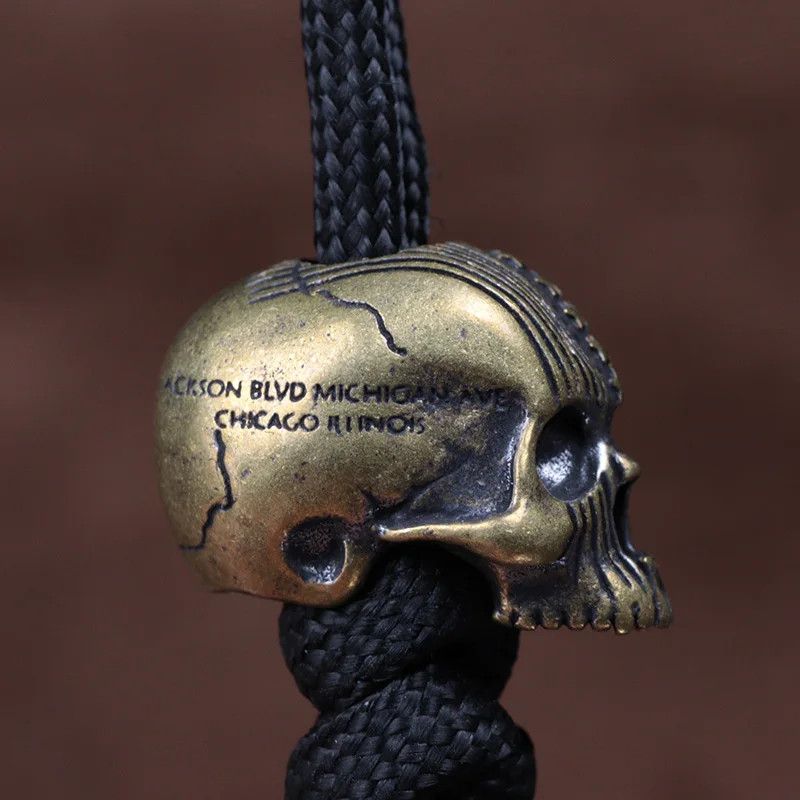 Handmade 2Pcs Punk Skull Knife Beads Paracord Bead Zipper Umbrella Size ONE SIZE - 3 Thumbnail