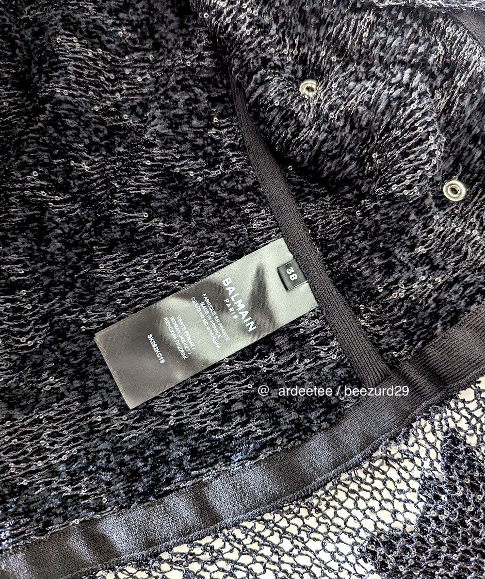 Balmain *NEW* $3500 SPENCER SEQUIN JACQUARD KNIT JACKET Size XS / US 0-2 / IT 36-38 - 13 Thumbnail