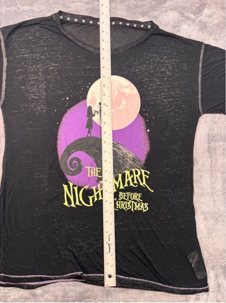Disney Women's Disney Nightmare Before Christmas T-Shirt M/L Black Size L / US 10 / IT 46 - 4 Thumbnail