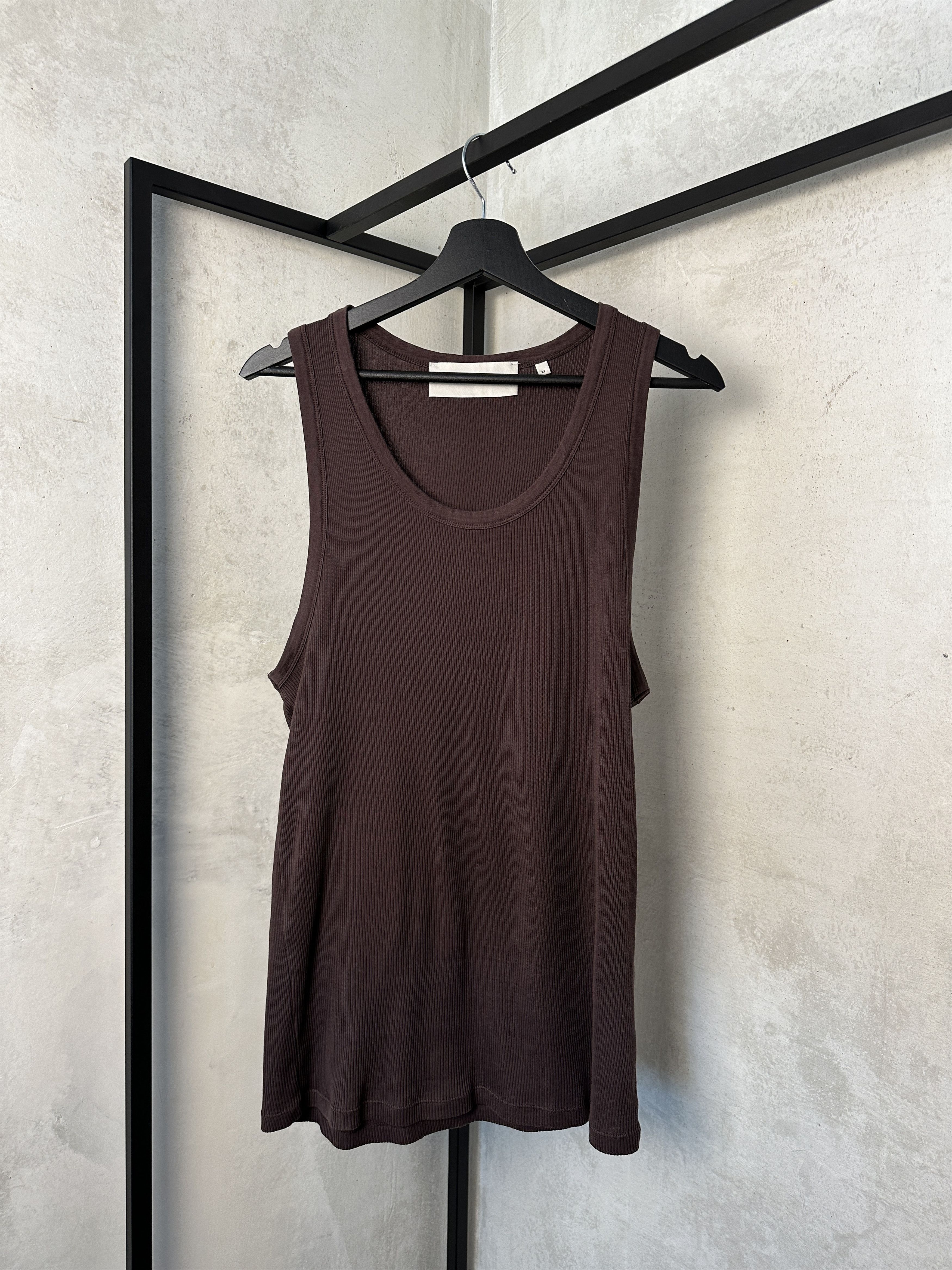 Rohe Rohe Ribbed Brown Tank Top Size US XL / EU 56 / 4 - 2 Thumbnail