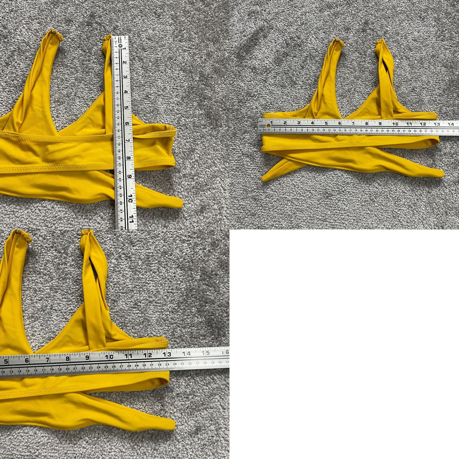 Vintage Unbranded Swimwear Bikini Top Womens Medium Mustard Tie Front Wide Strap Beach Size M / US 6-8 / IT 42-44 - 8 Thumbnail