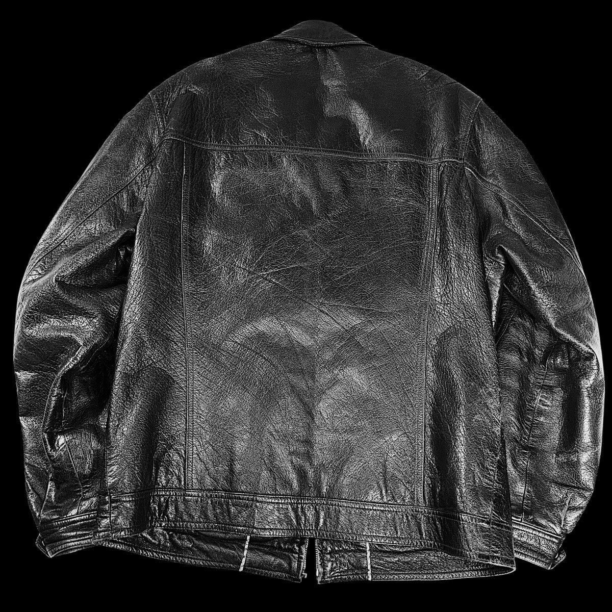 Other ‼️free ship‼️ Vintage leather jacket avant garde Size US M / EU 48-50 / 2 - 2 Thumbnail