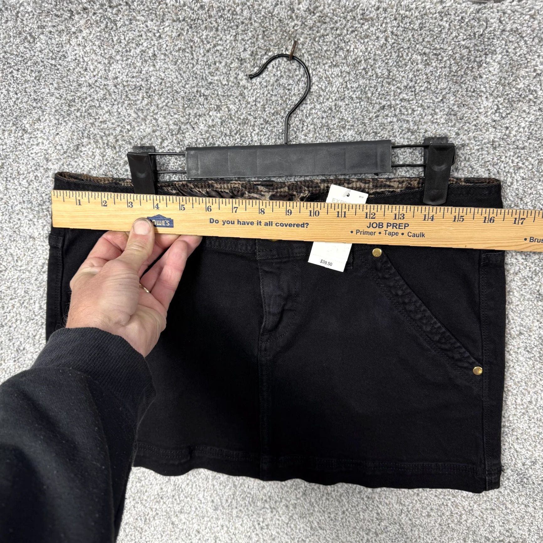 Express Express X2 Denim Mini Skirt 8 Black Pockets Casual Retro Y2K Club Going Out Womens Size 30" / US 8 / IT 44 - 4 Thumbnail