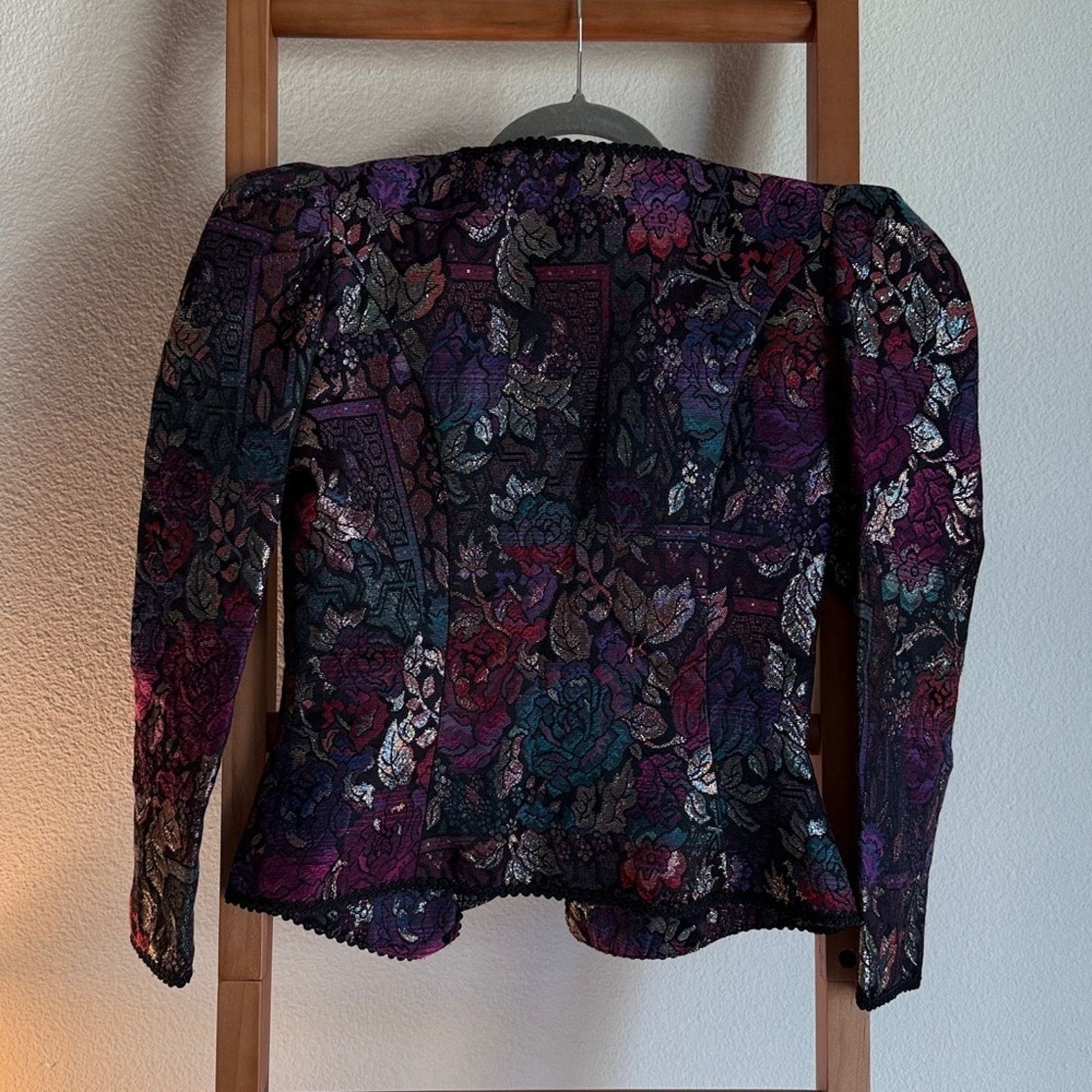 Other Cachet Women's Blazer with Multicolor Floral Design metallic Size M / US 6-8 / IT 42-44 - 7 Thumbnail