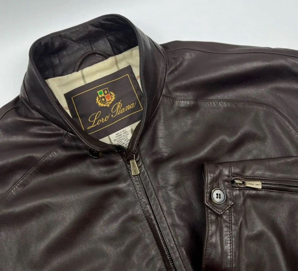 Loro Piana Loro Piana Leather Biker Jacket Size US XXL / EU 58 / 5 - 5 Thumbnail