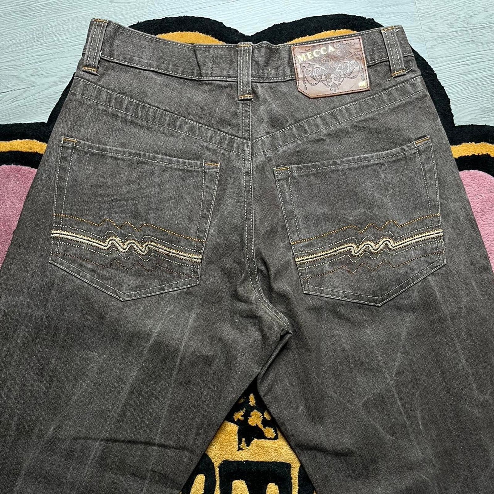 Mecca × Vintage Vintage Y2K Mecca Wide Leg Relaxed Fit Denim Jeans 32x27 Size US 32 / EU 48 - 8 Thumbnail
