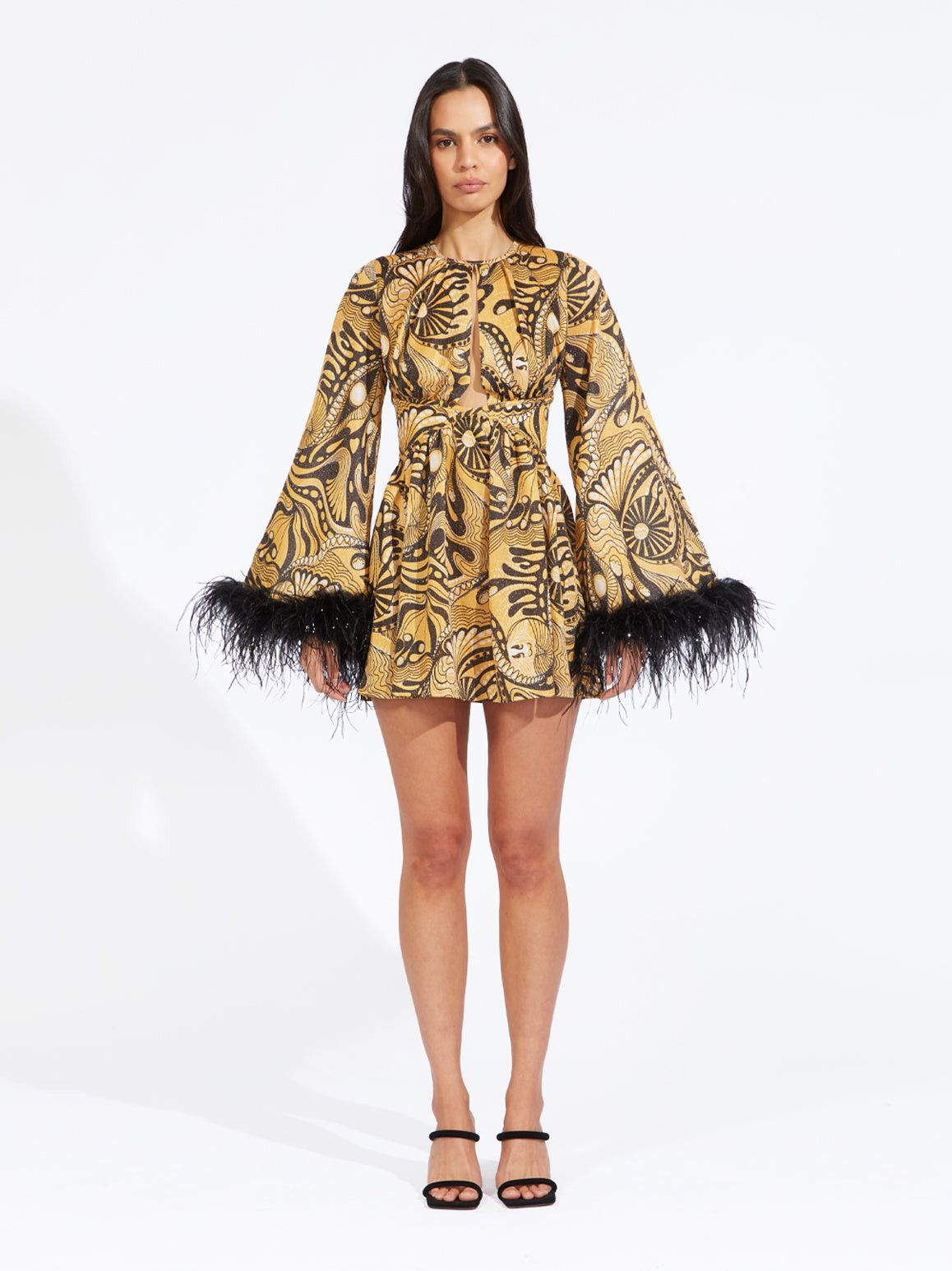 Alice McCall Gold Dust Feather Mini Dress Size M / US 6-8 / IT 42-44 - 1 Thumbnail