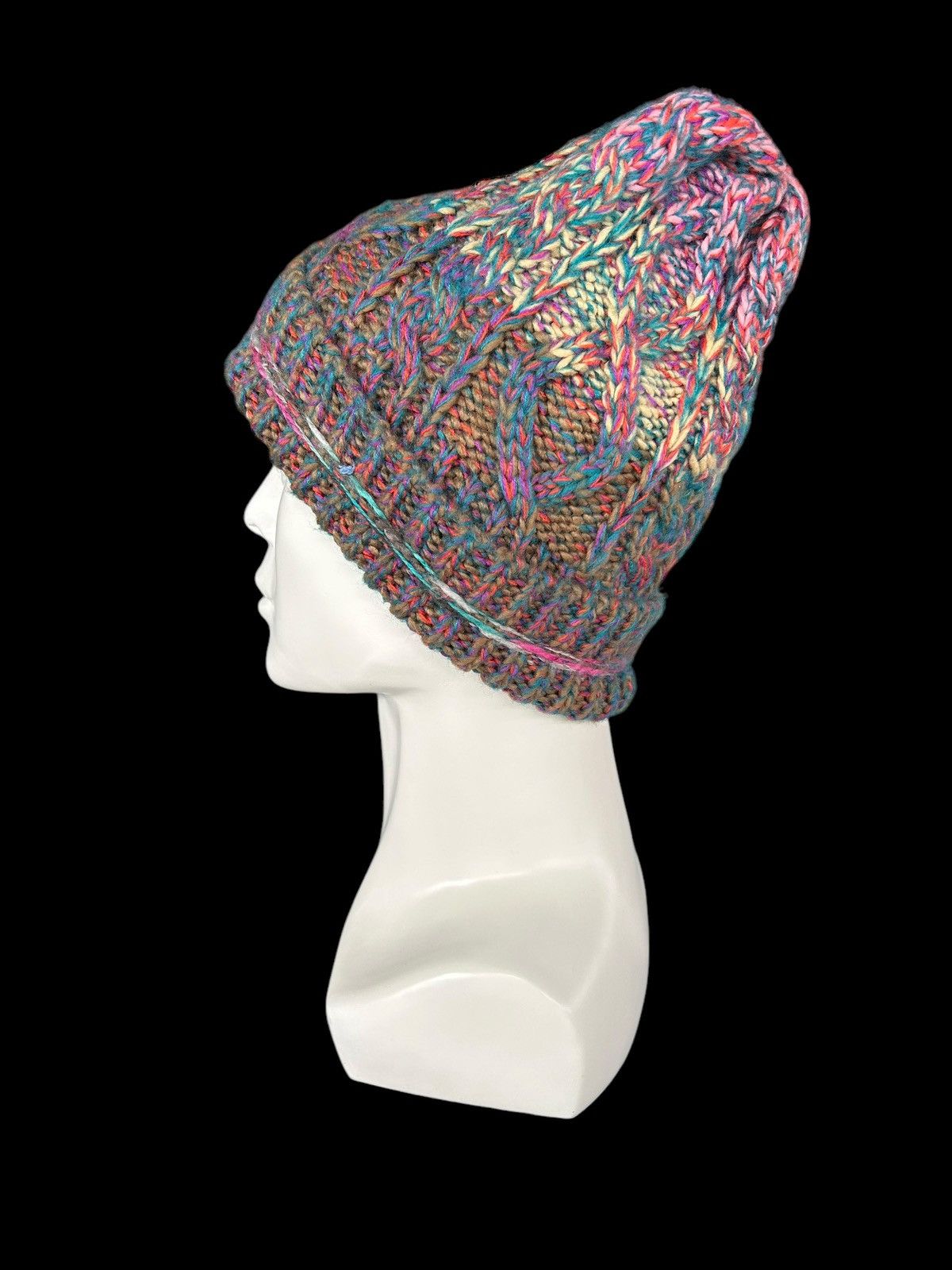 Japanese Brand × Kapital × Vintage Crochet Knitted Japanese Brand Kissmark Beanie Hats 🎌☠️☠️ Size ONE SIZE - 2 Thumbnail