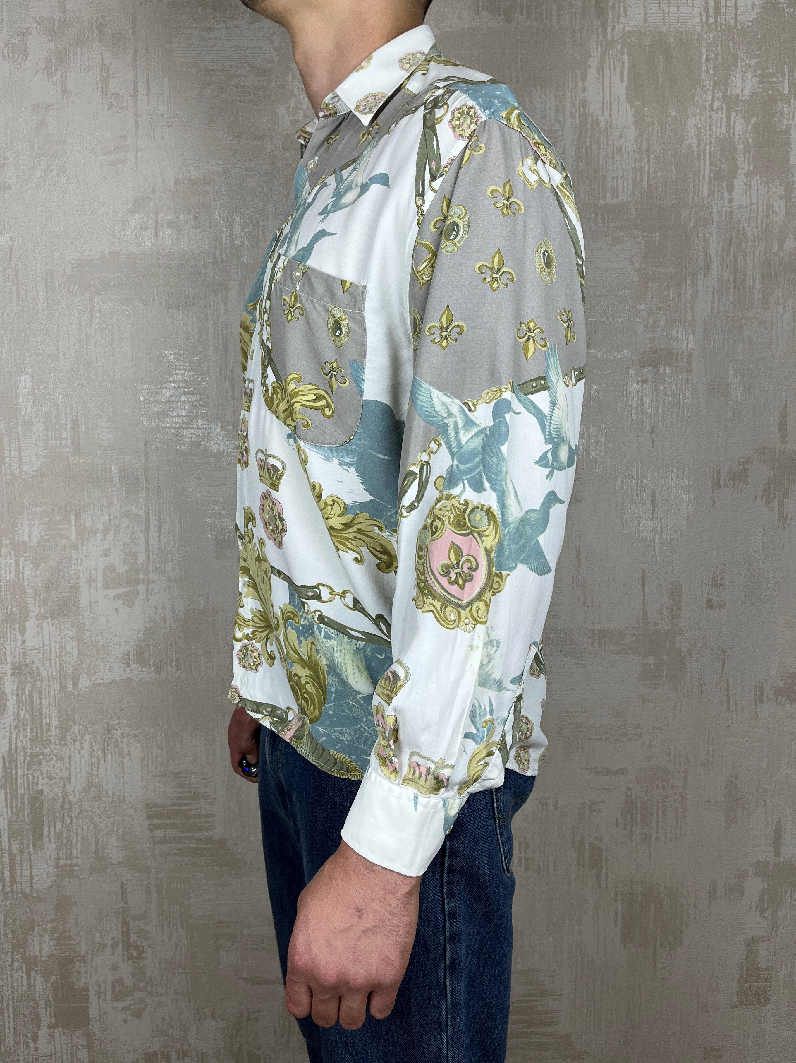 Vintage Vintage E & M 90's Italian Baroque Pattern Long Sleeve Shirt Size US M / EU 48-50 / 2 - 11 Thumbnail