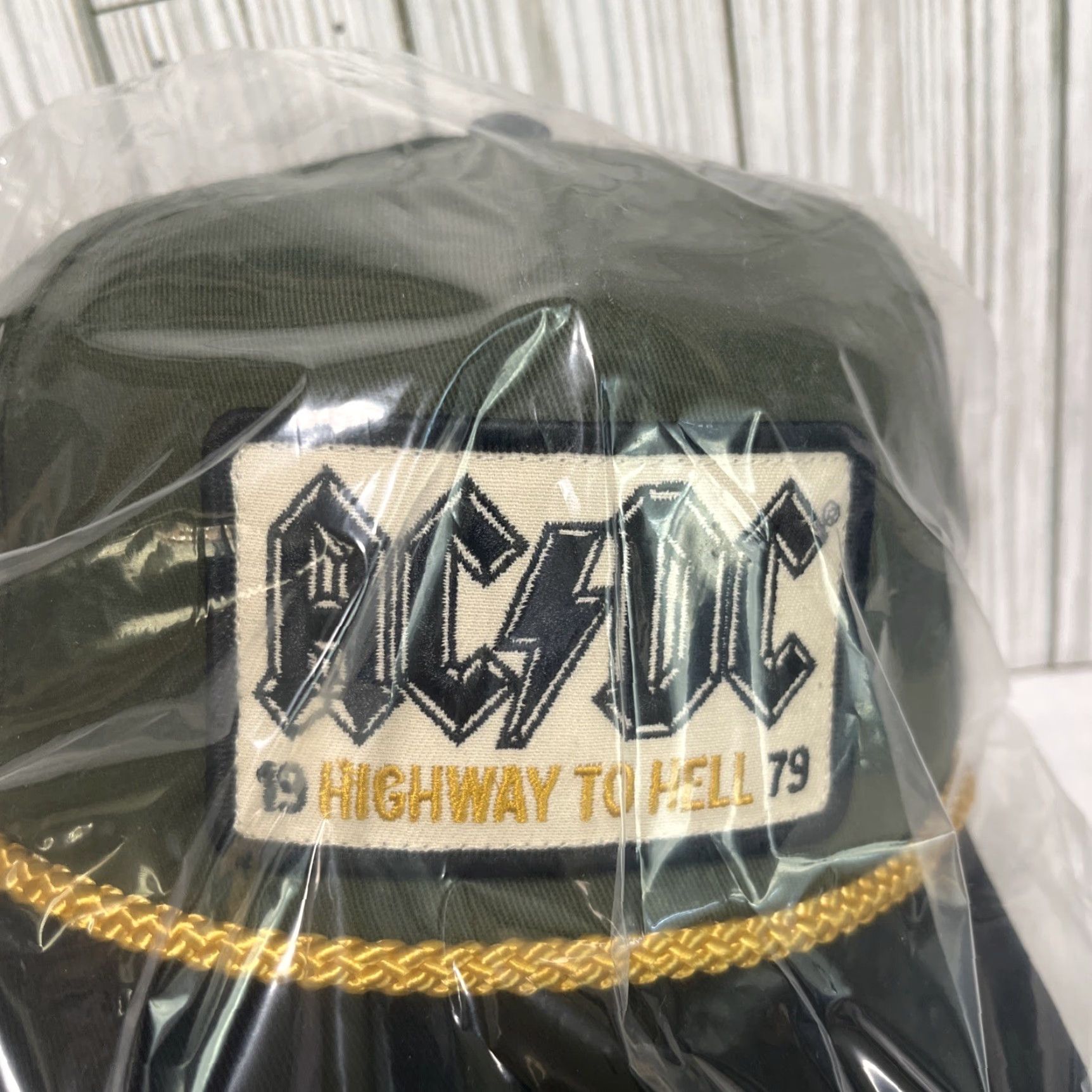 American Needle AC/DC Tour Hat Cap Snap Back Highway To Hell Concert Rock Band Patch Rope Olive Vintage No? Size ONE SIZE - 4 Thumbnail