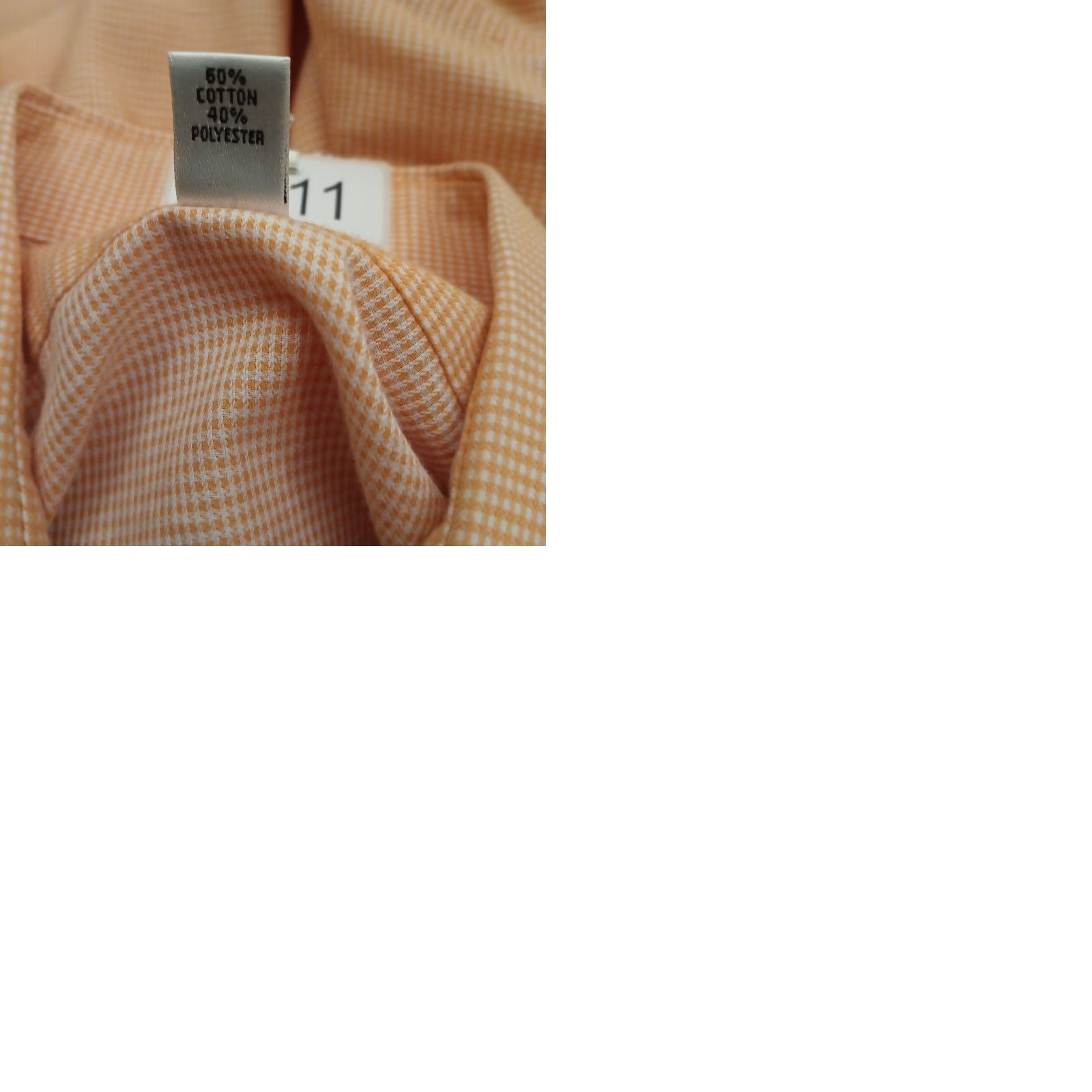 Van Heusen Van Heusen Shirt Mens 17.5 Orange Micro Check Long Sleeve Button Up Cotton Blend Size US XXL / EU 58 / 5 - 9 Thumbnail