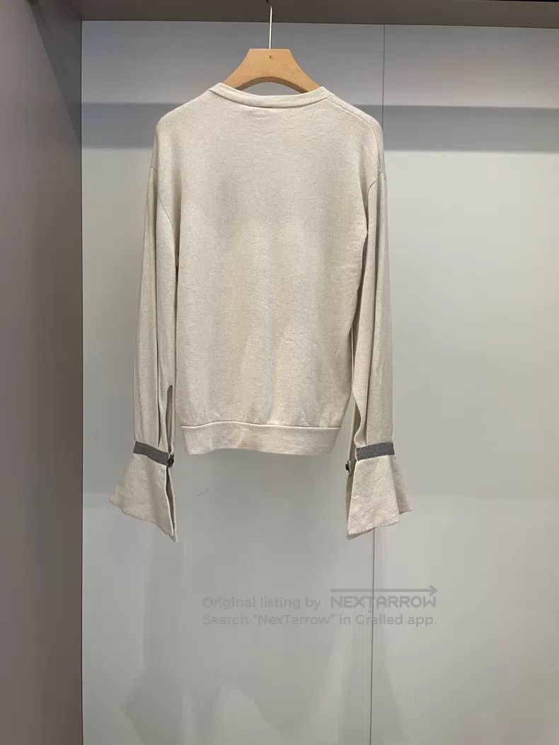 Brunello Cucinelli Brunello Cucinelli Ivory beaded cashmere sweater Size S / US 4 / IT 40 - 2 Thumbnail