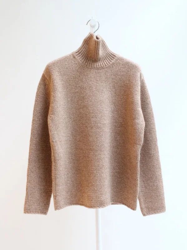 Auralee AURALEE CAMEL WOOL MIX KNIT TURTLE NECK P/O | Grailed