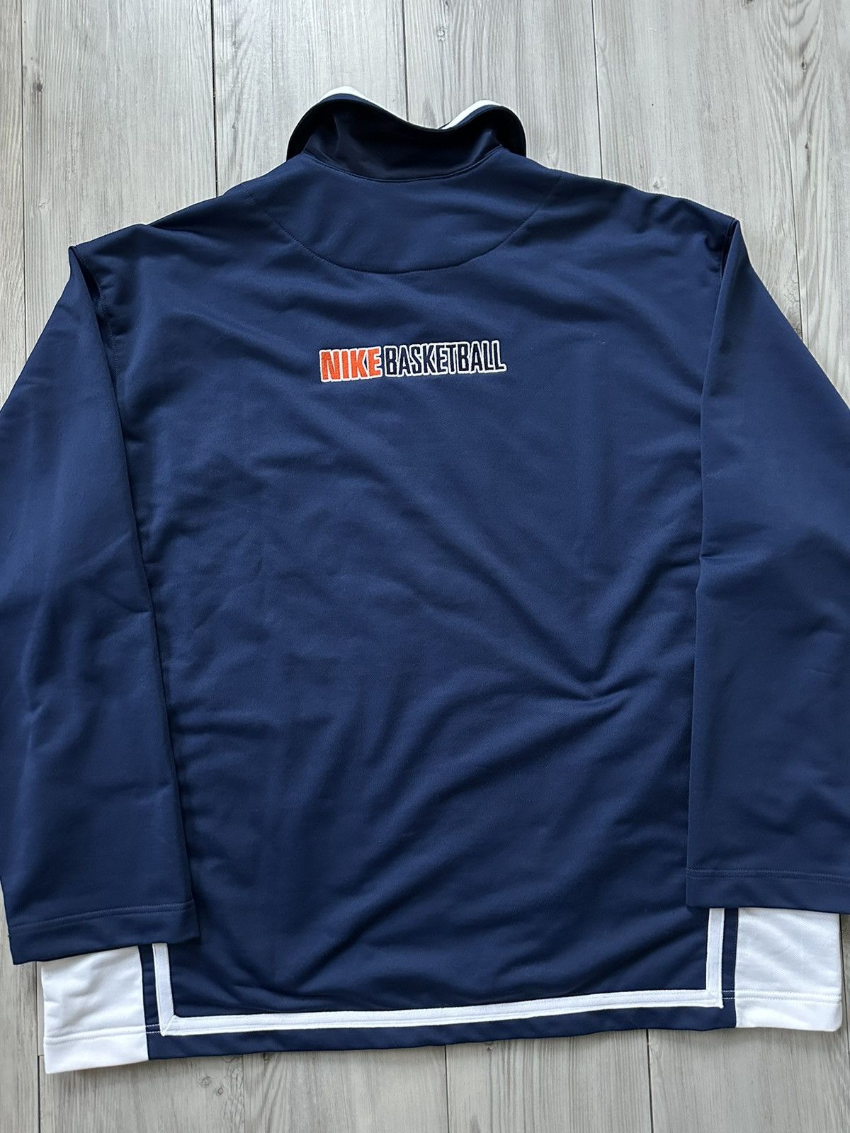 Nike × Vintage Vintage 90s Nike Basketball Warm Up Track Jacket Size US XL / EU 56 / 4 - 4 Thumbnail
