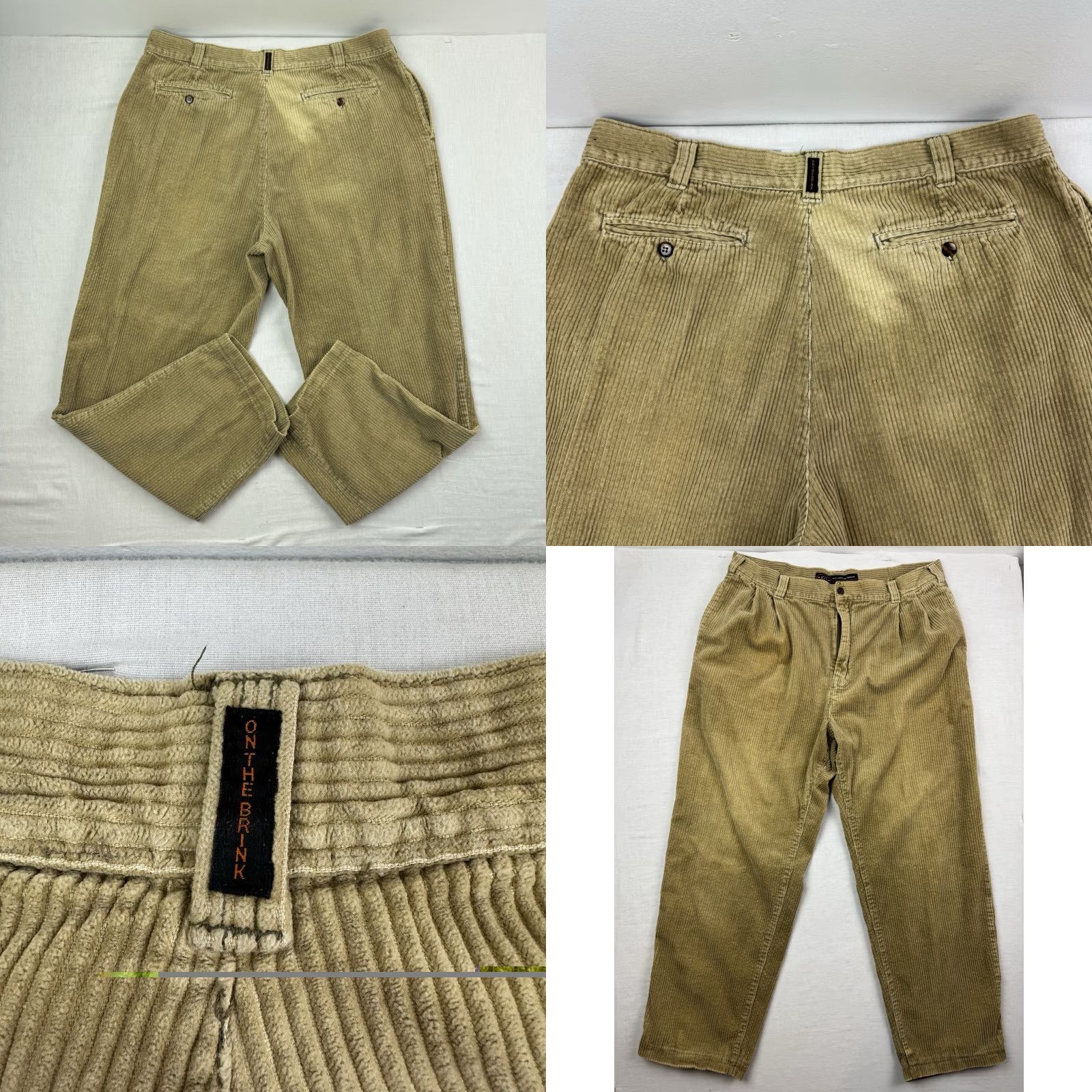 Vintage VINTAGE On The Brink Pants Khaki Corduroy 34x29 Adult Casual 90s Mens Relaxed Baggy 90s Size US 34 / EU 50 - 9 Thumbnail