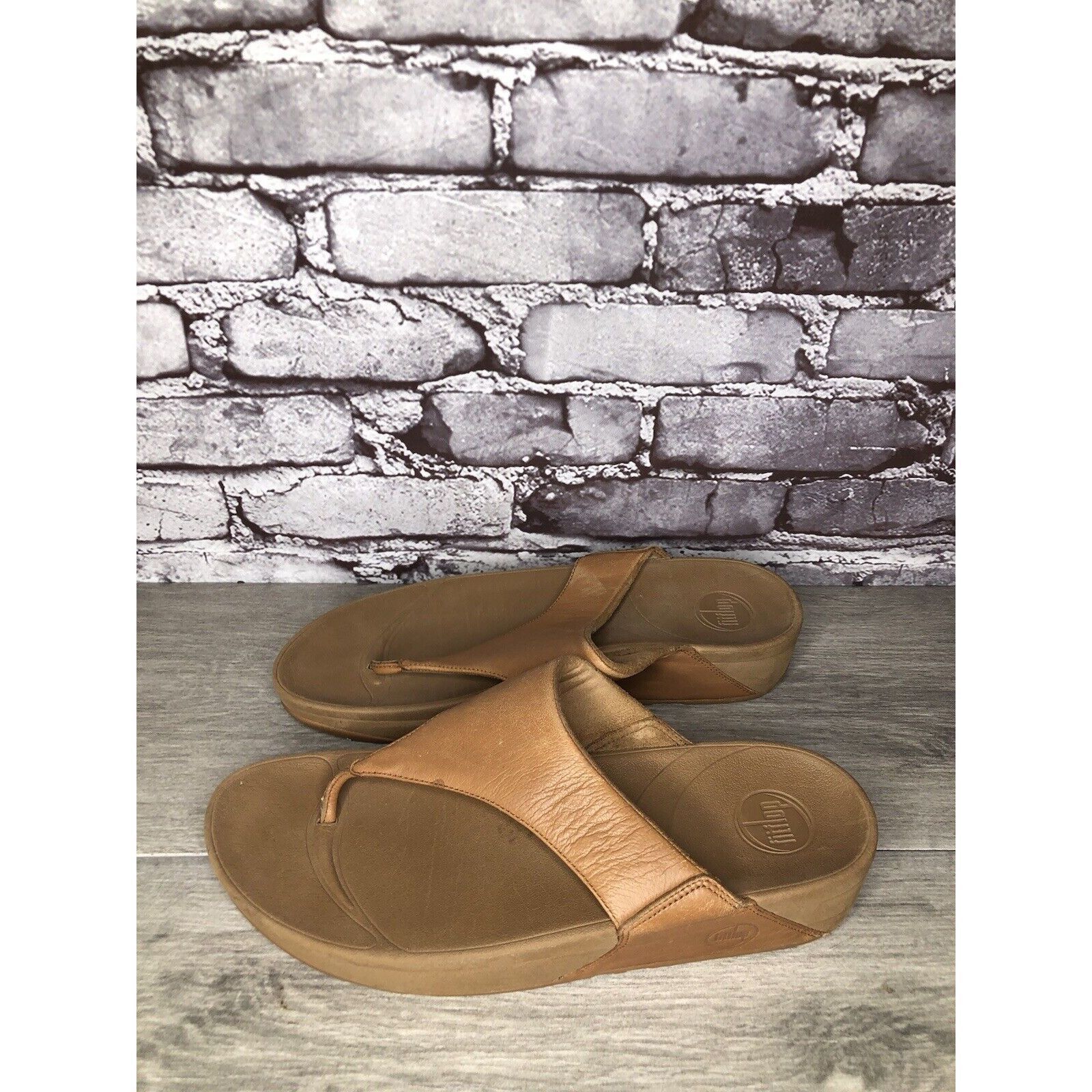 Other Fitflop Camel Tan Leather Flip Flop Wobble Board Sandals Wom Size US 10 / IT 40 - 12 Thumbnail