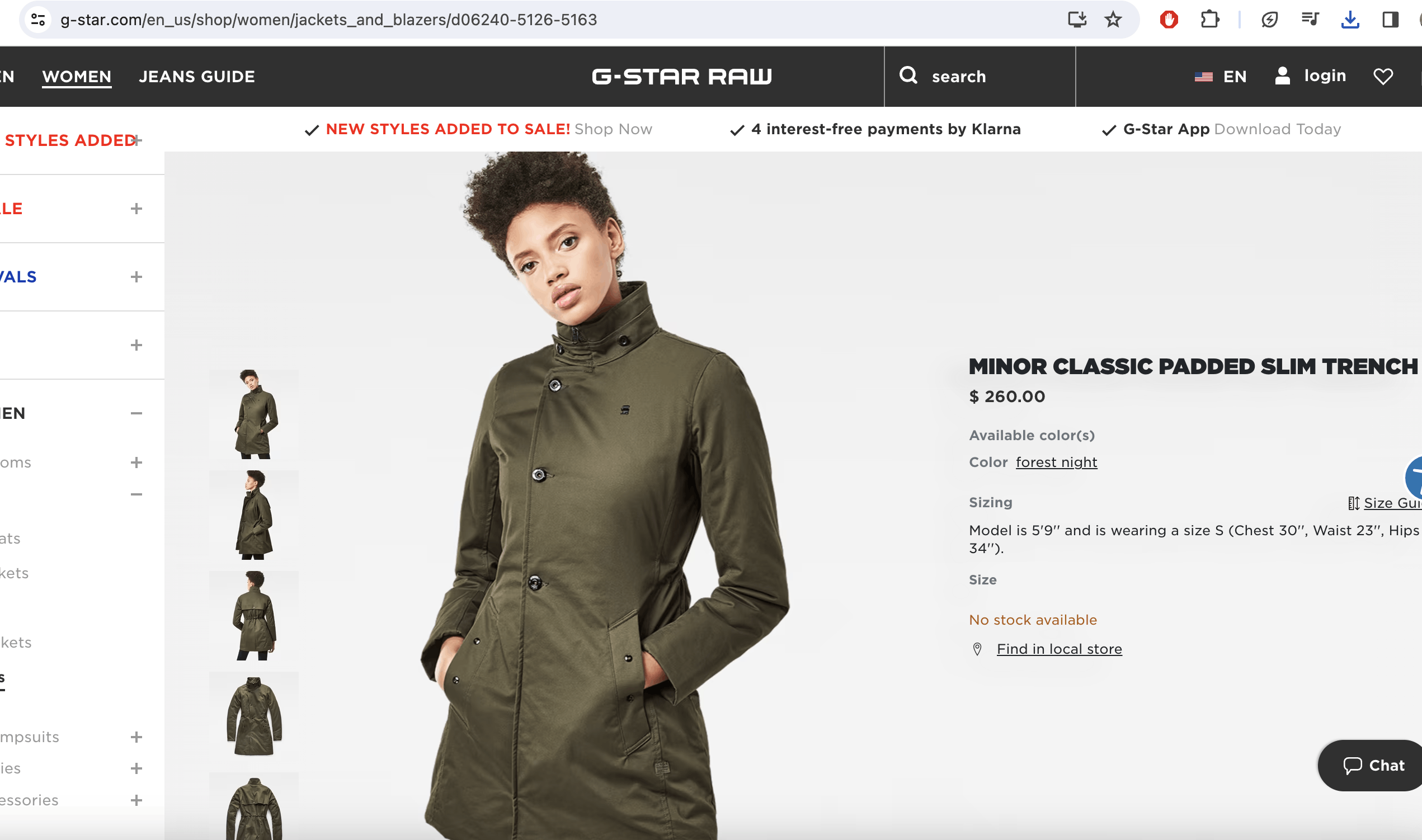 G-Star G-Star Raw Minor Classic Padded Slim Trench Coat Women's Size M / US 6-8 / IT 42-44 - 2 Thumbnail