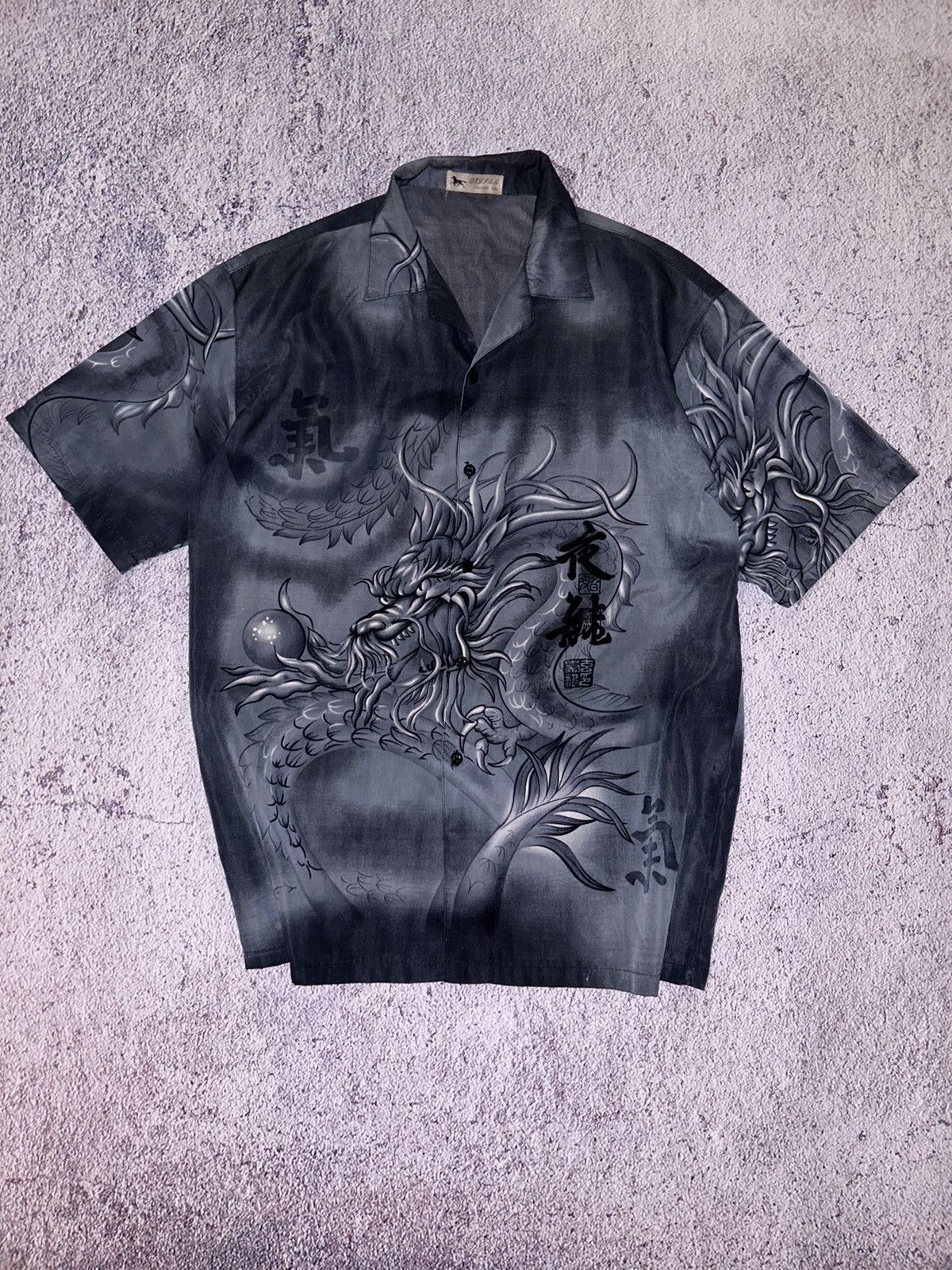 Vintage Japanese Brand Vintage Y2K VTG Japanese Dragon Print Shirt Size US XXL / EU 58 / 5 - 2 Thumbnail