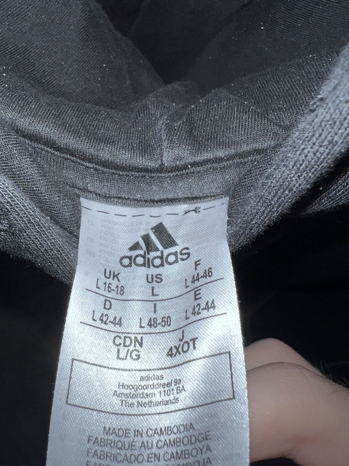 Adidas Adidas Pullover Hoodie – Medium – Black (No Drawstrings) Size US L / EU 52-54 / 3 - 3 Thumbnail