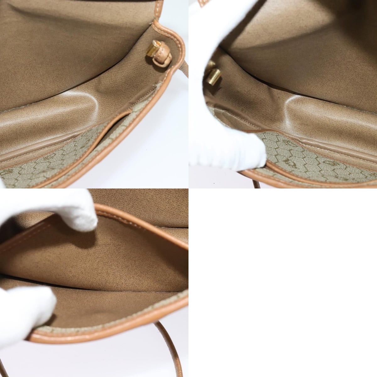 Dior DIOR Honeycomb Canvas Shoulder Bag Pvc Beige Gold Size ONE SIZE - 12 Thumbnail