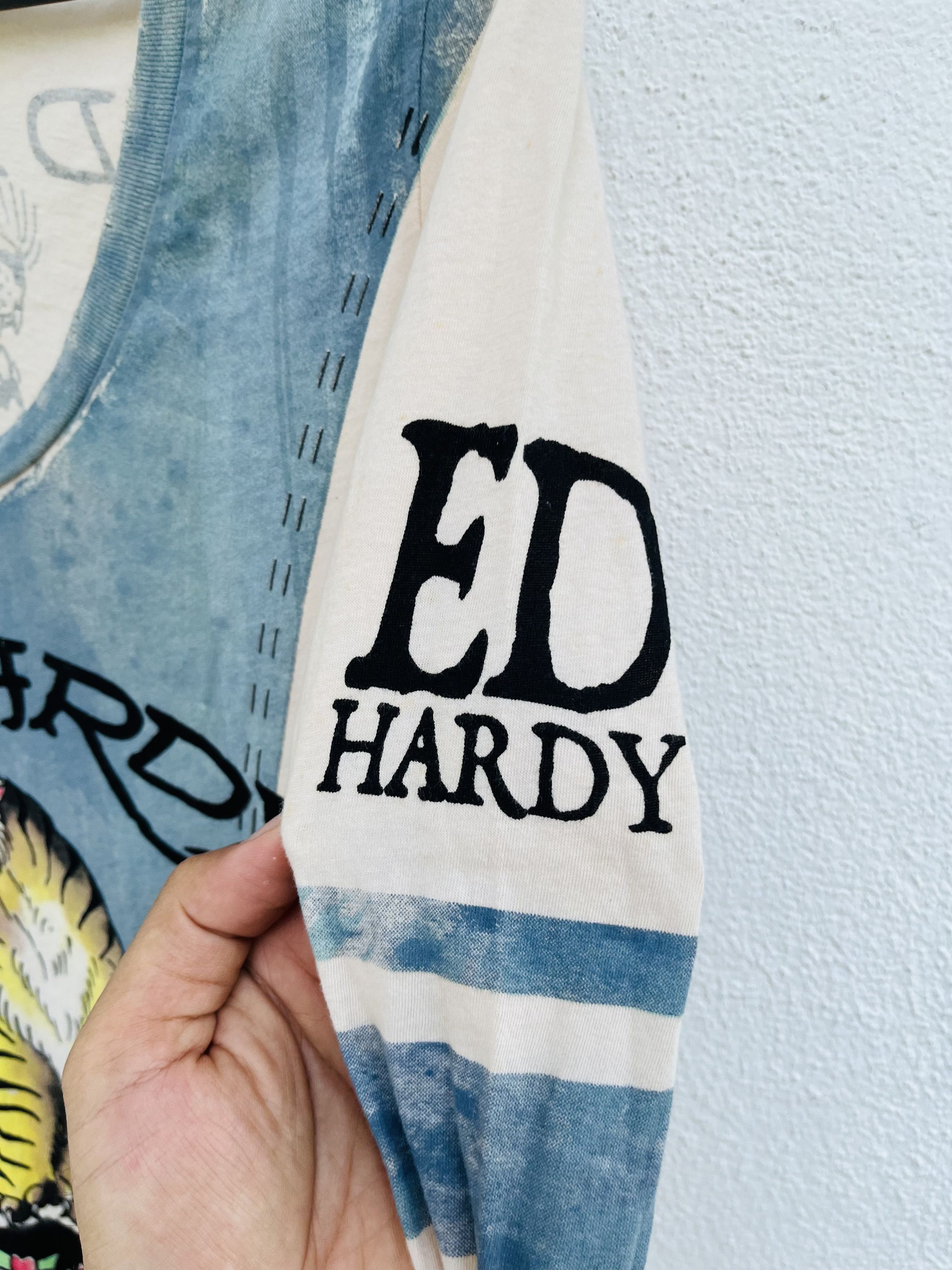 Ed Hardy × Japanese Brand Vintage Ed Hardy Champ Angry Tiger Long Sleeve Size S / US 4 / IT 40 - 7 Thumbnail