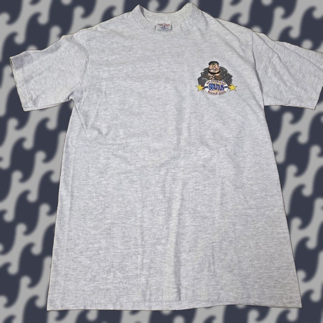 TEE JAYS VINTAGE Brutus Road Hog Shirt Mens Large Gray Tee Jays Biker Motorcycle 80s Size US L / EU 52-54 / 3 - 1 Thumbnail