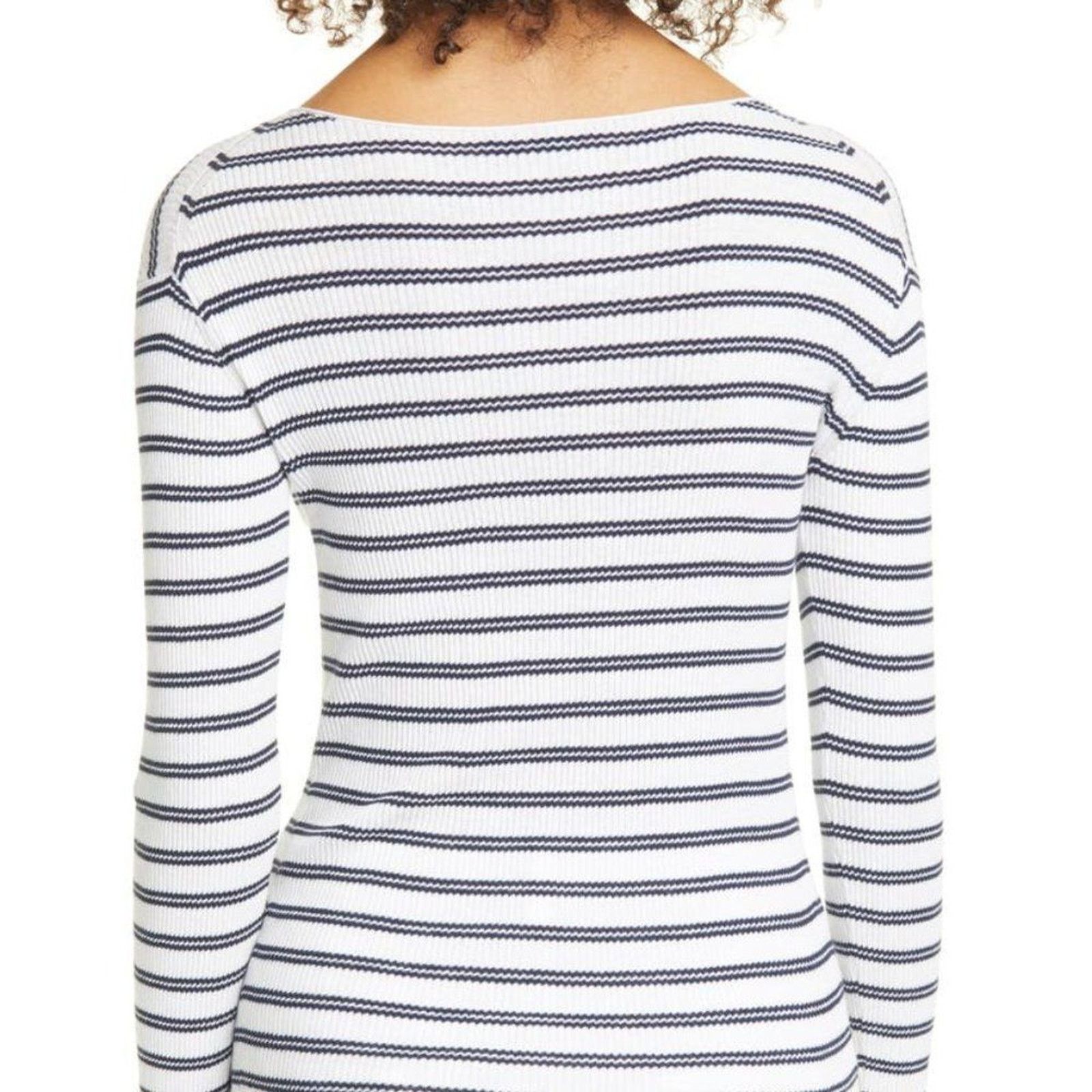 Vince Stripe Ribbed Boatneck Cotton Sweater from Vince Size XS / US 0-2 / IT 36-38 - 13 Thumbnail