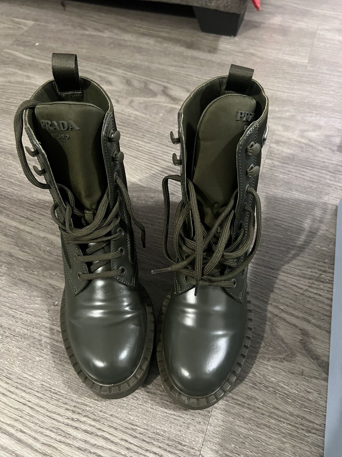Prada Prada Leather Combat Boots Size US 6 / IT 36 - 3 Thumbnail