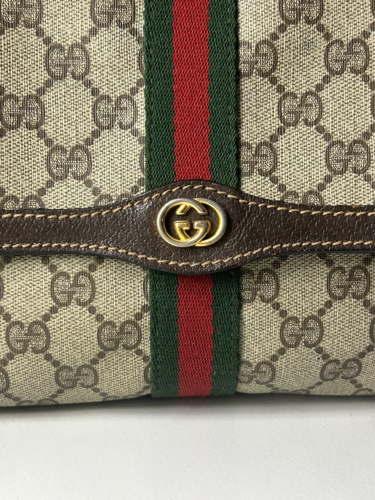 Gucci Vintage Gucci Parfums GG Supreme Sherry Line Clutch Bag Size ONE SIZE - 2 Thumbnail