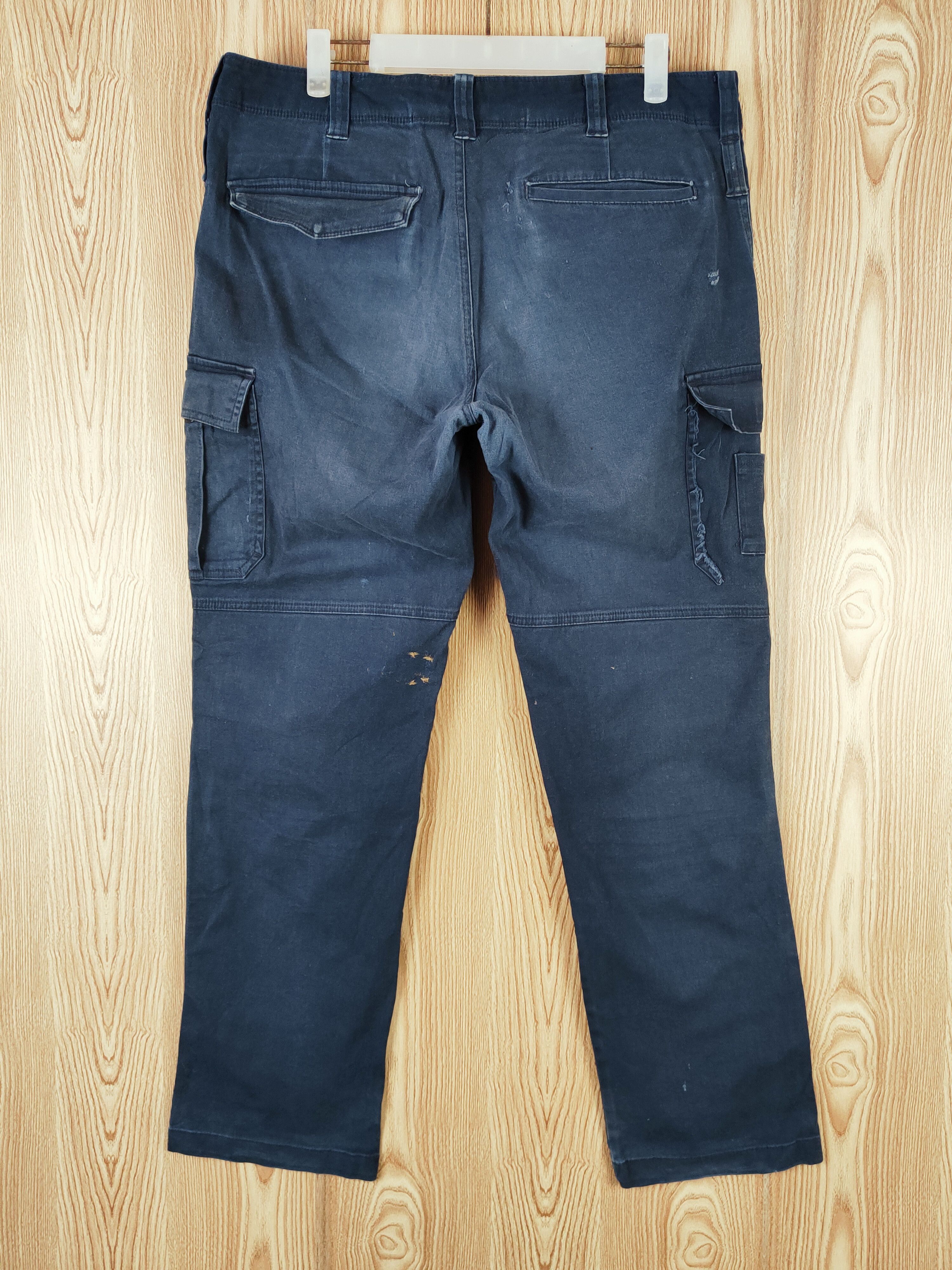 Japanese Brand Burtle Blue Faded Multipocket Tactical Cargo Pants #S2794 Size US 35 - 9 Thumbnail