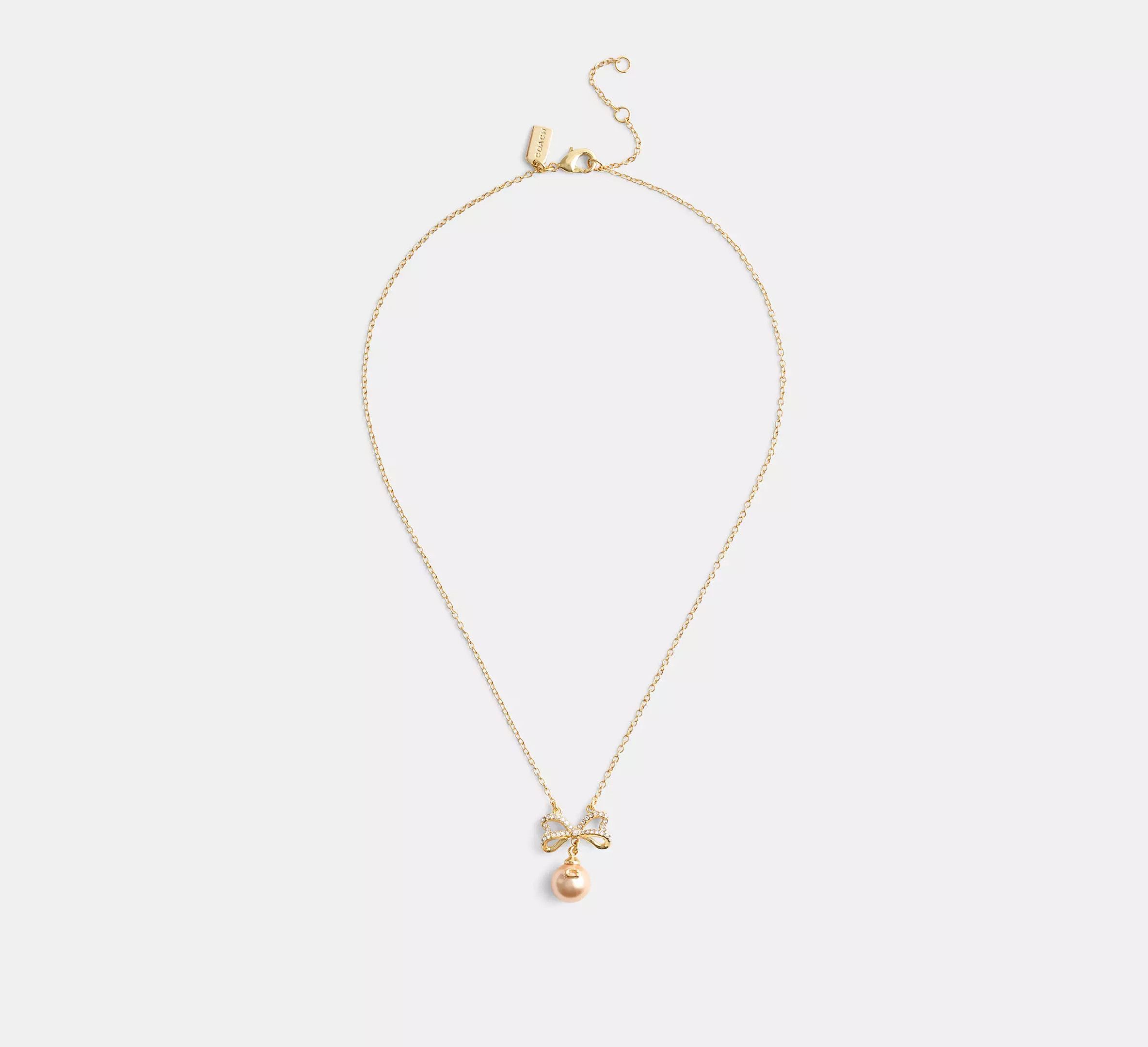 Coach Bow Pearl Necklace And Earrings Set CY110 Size ONE SIZE - 6 Thumbnail