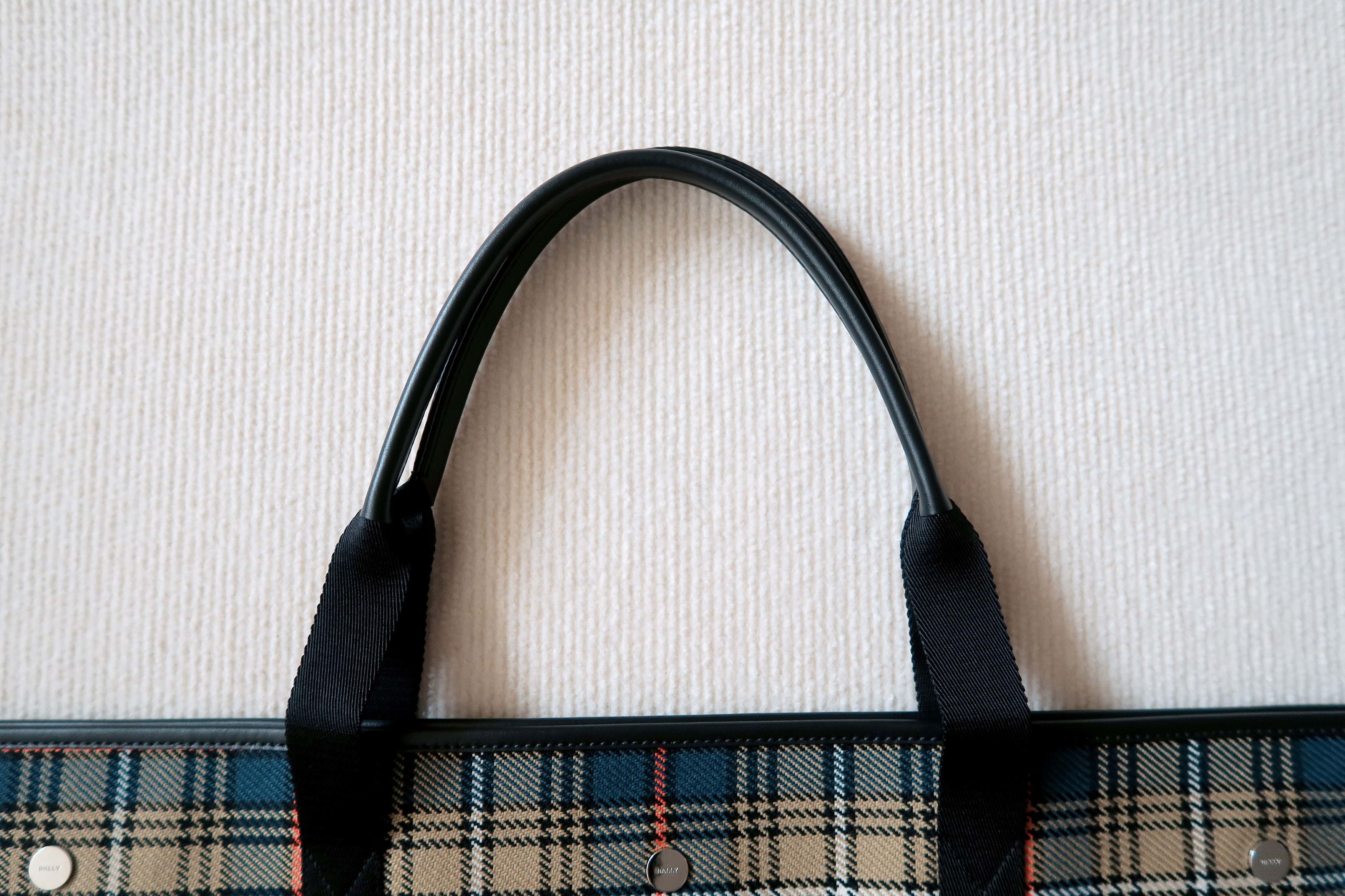 Bally Bally Checkered Unisex Canvas Leather Trim Tote Shoulder Bag Size ONE SIZE - 16 Thumbnail