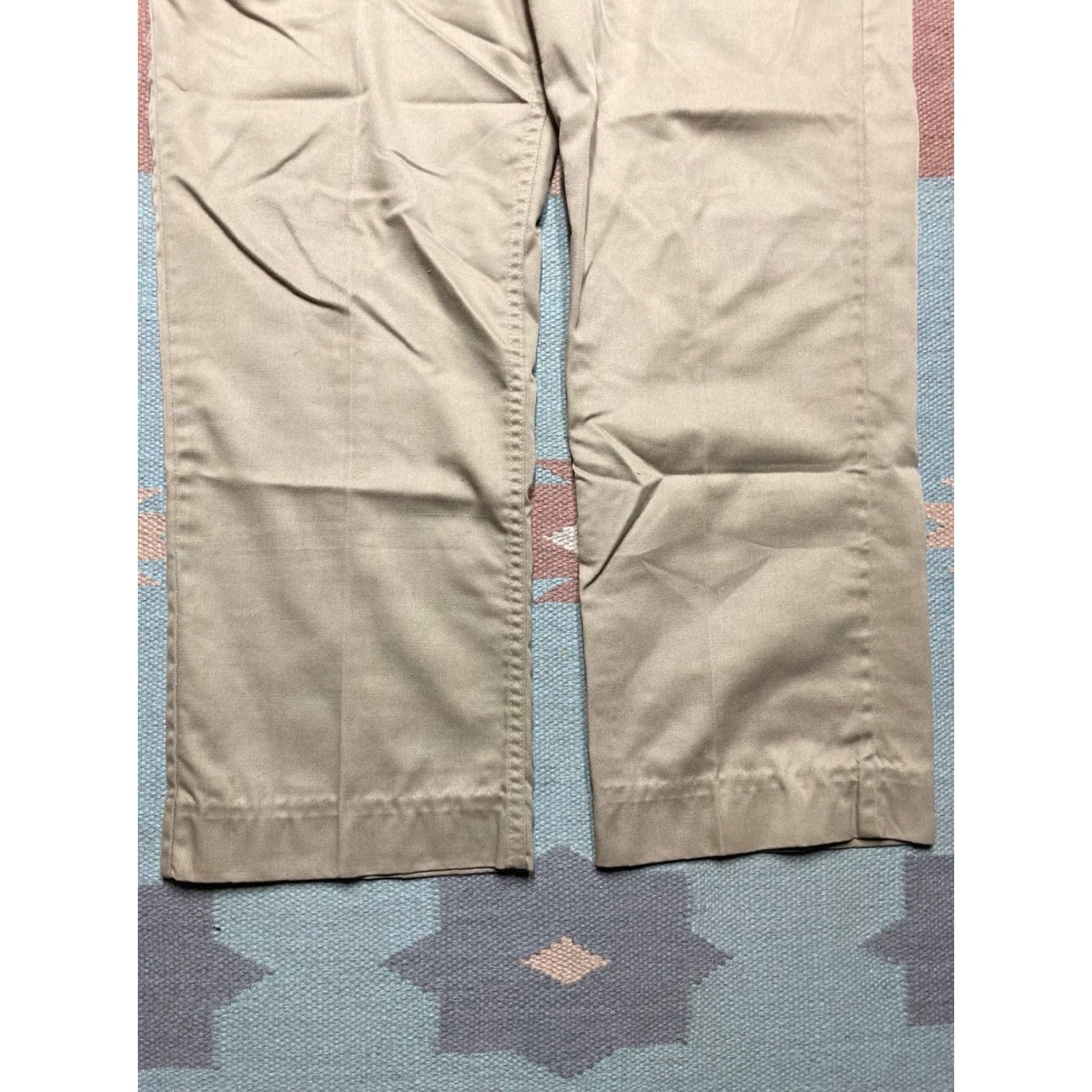 Vintage VINTAGE 1970s Bush Pocket Pants Chino Beige Khaki Wide Leg Zip 33x28 Mens Trousers Size US 33 - 2 Thumbnail
