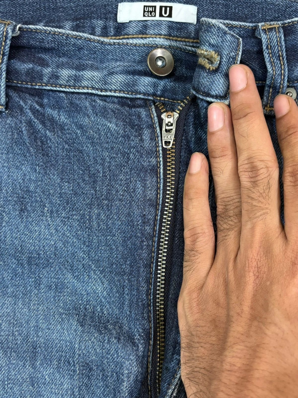 Uniqlo Vintage Uniqlo Christophe Lemaire Blue Wash Loose Baggy Jean Size US 32 / EU 48 - 3 Thumbnail